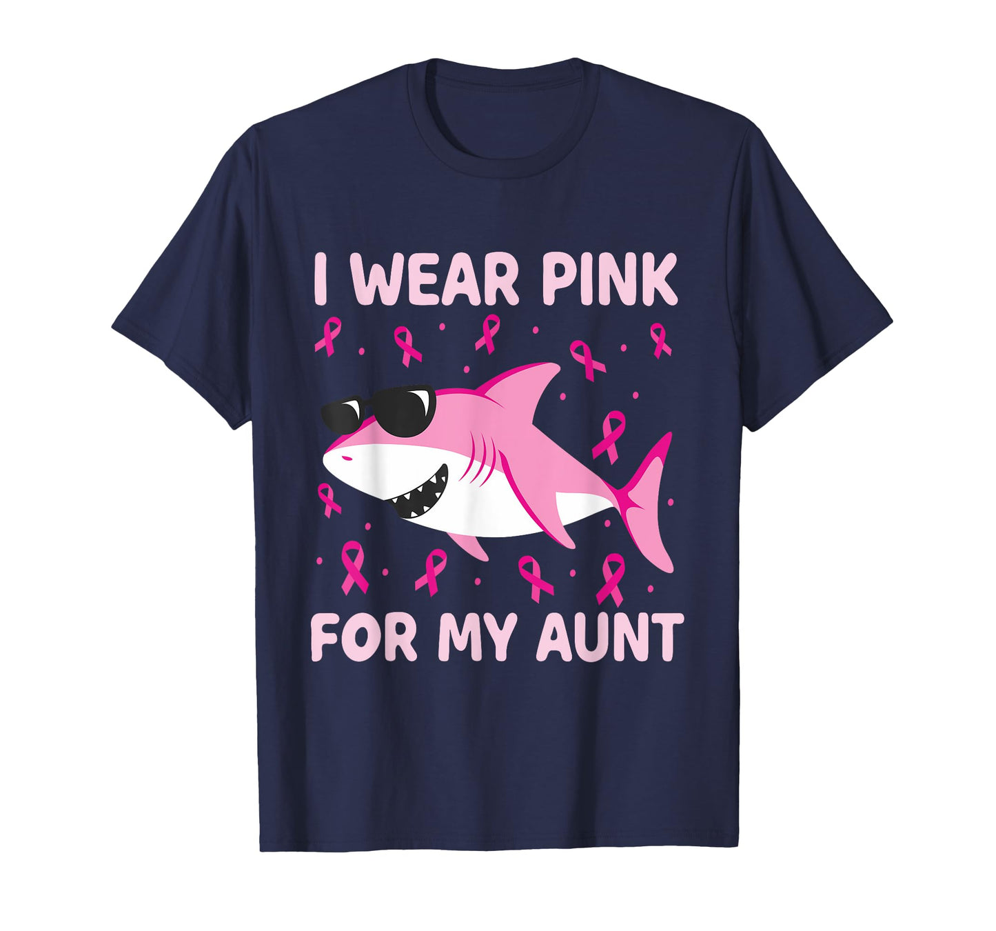 Shark I Wear Pink For My Aunt Breast Cancer Kids Boy T-Shirt