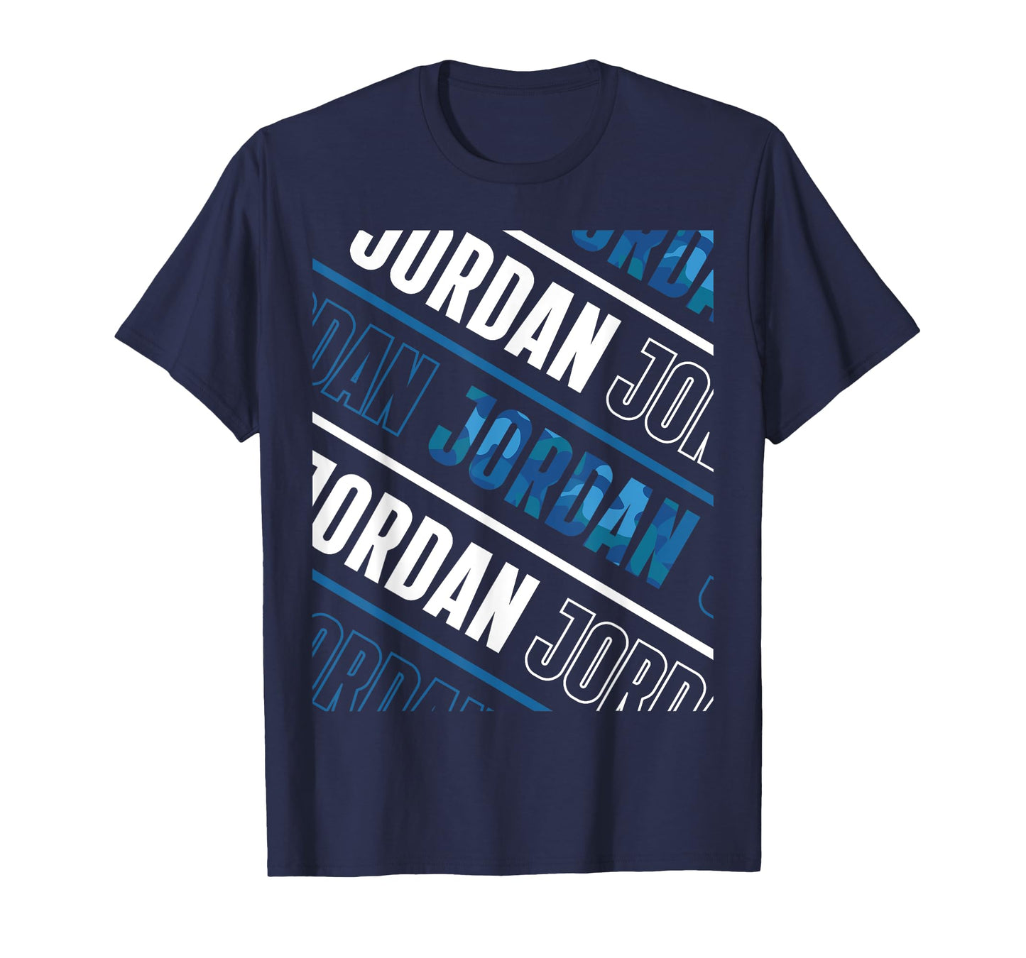 Diagonal Jordan Pattern Camo Pattern Blue Camouflage T-Shirt