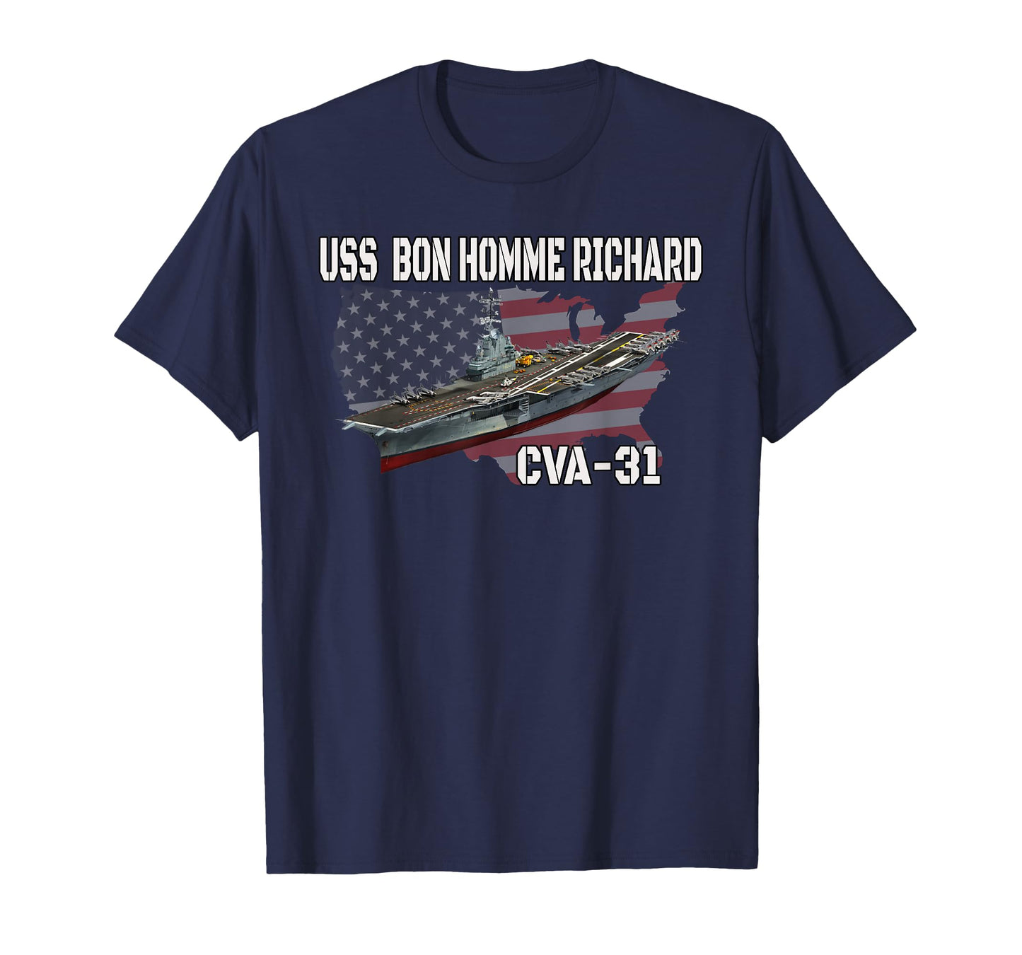 USS Bon Homme Richard CVA-31 Aircraft Carrier Veterans Day T-Shirt