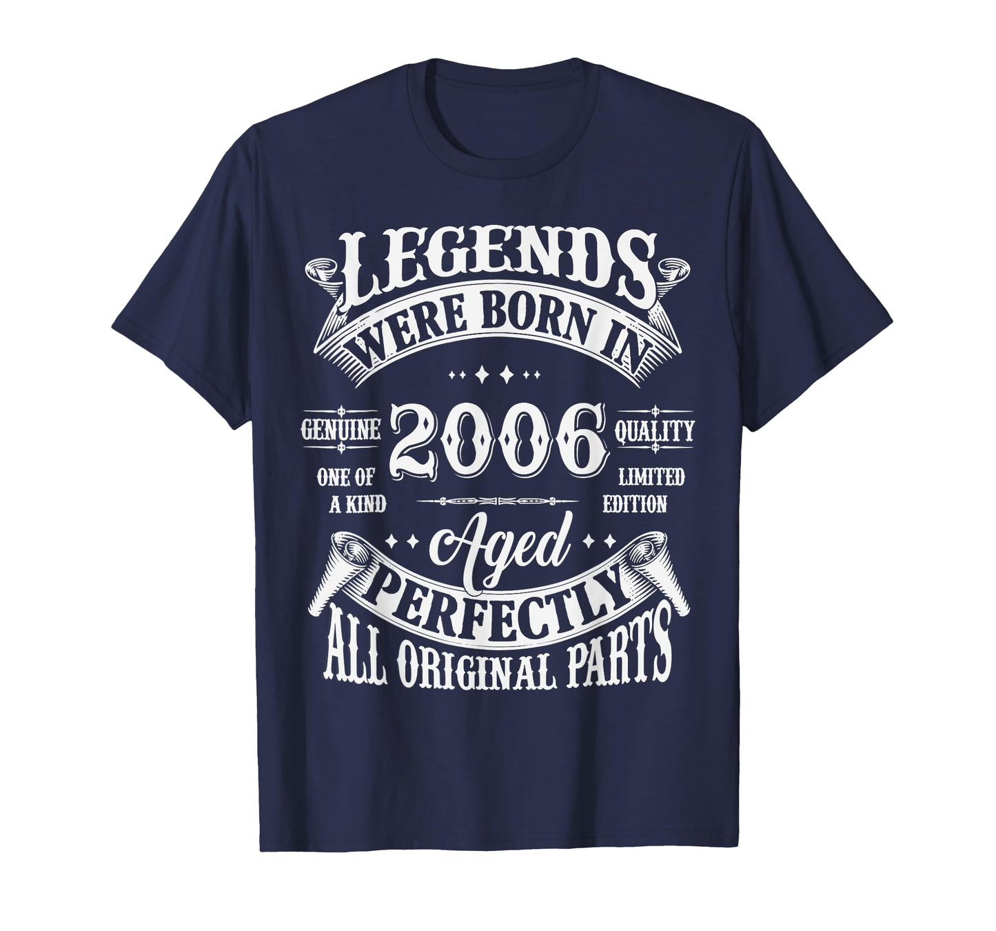 19th Birthday Tee 19 Years Old Vintage Legends Born In 2006 T-Shirt