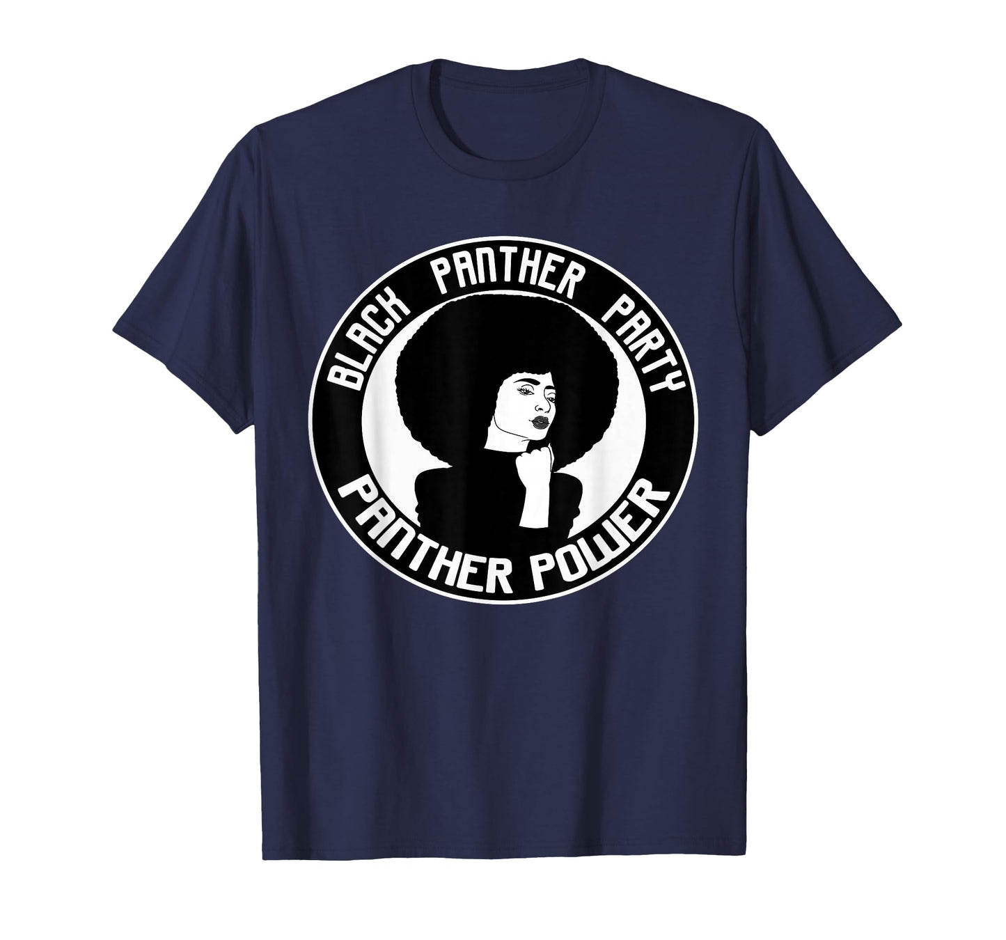 Black History Panther Party Logo Afro Hair T-Shirt