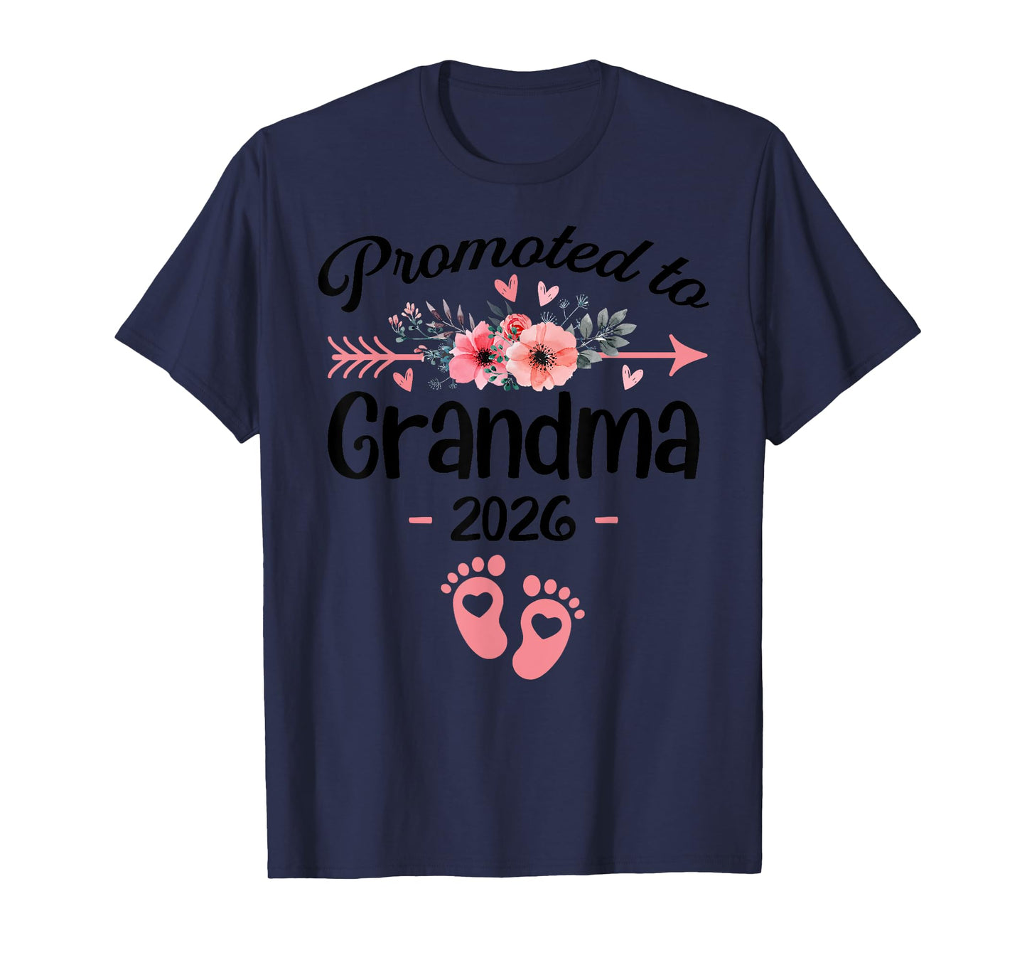 Promoted to Grandma Est 2026 Floral T-Shirt