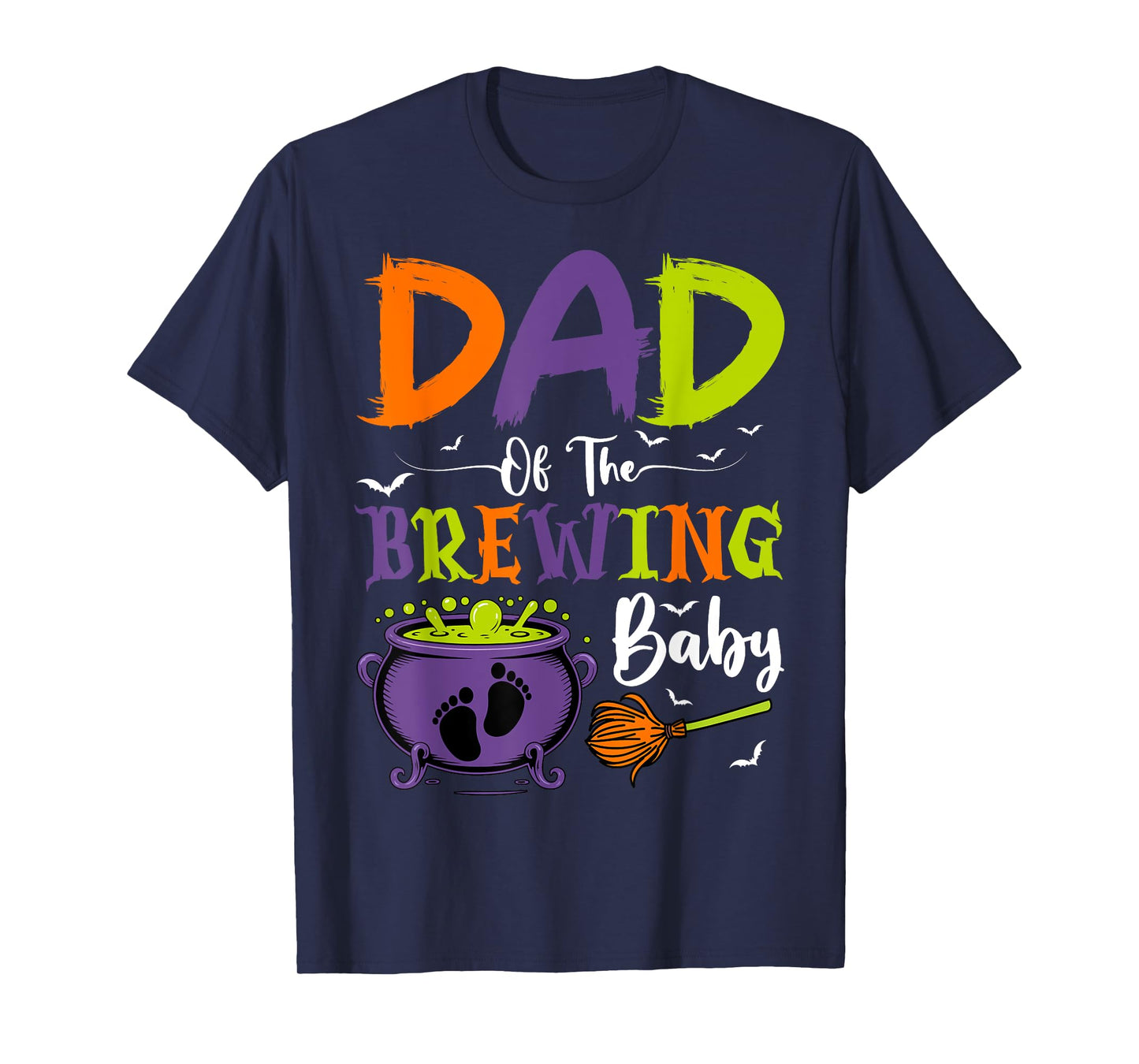 Dad Of The Brewing Baby Witch Baby Shower Halloween T-Shirt