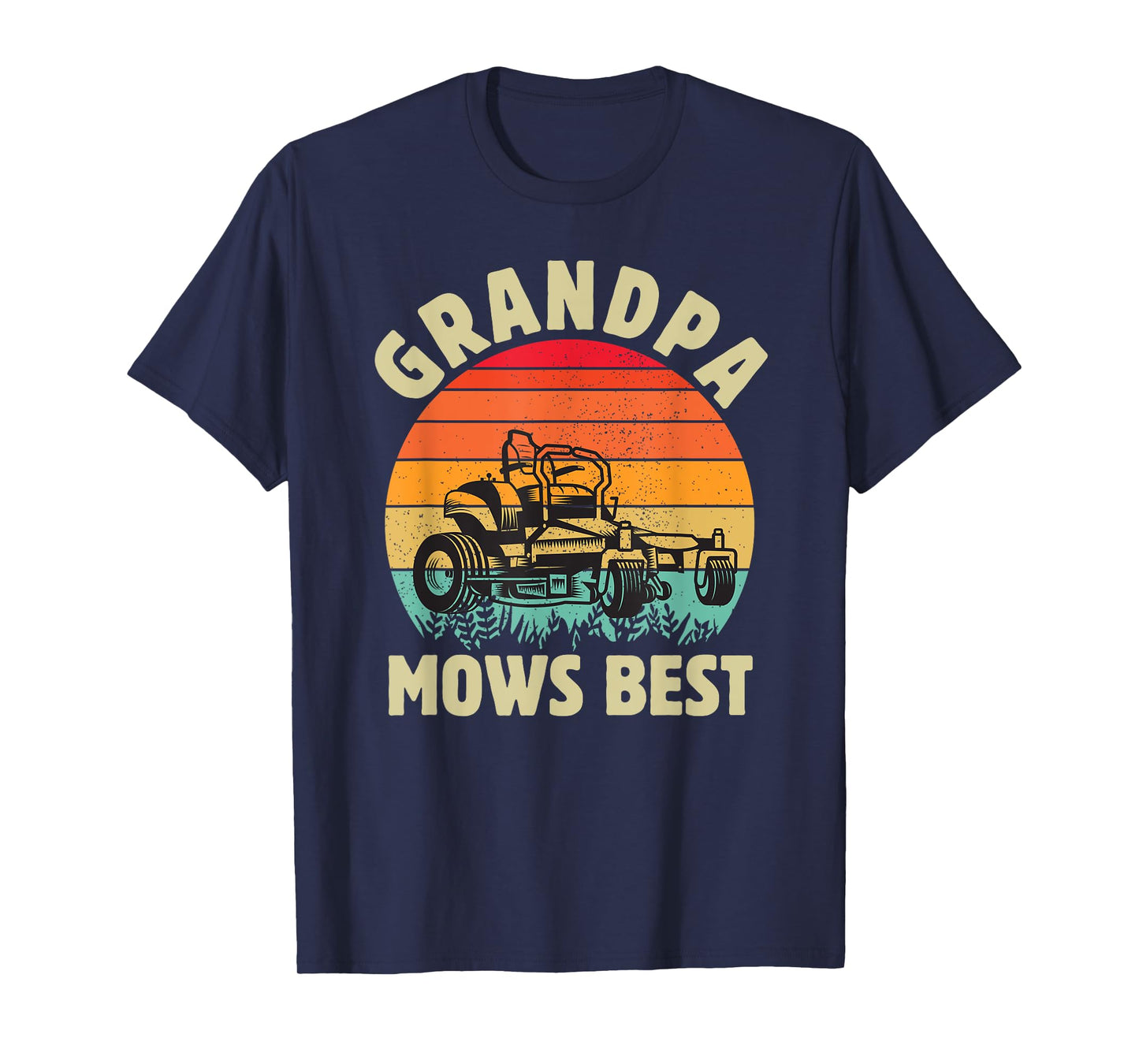 Funny Grandpa Mows Best Lawn Mowing Gardening Fathers Day T-Shirt