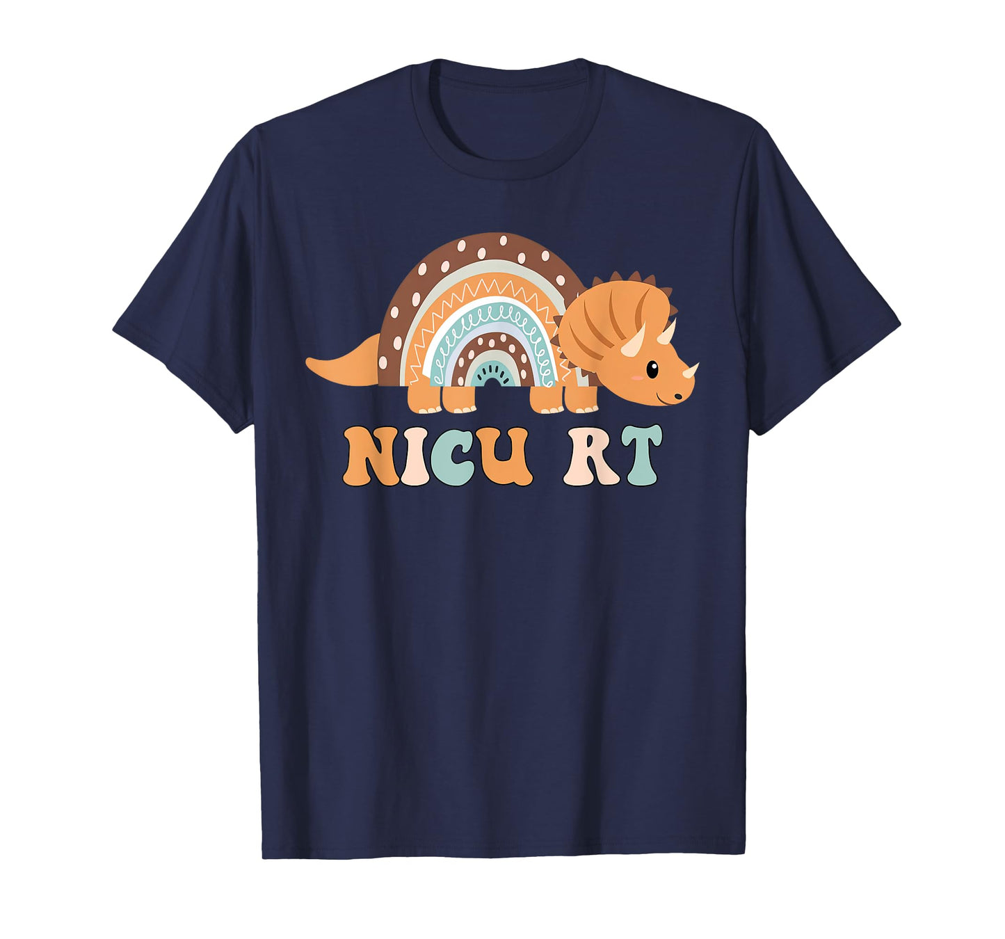 T-rex Dinosaur NICU RT Neonatal Respiratory Therapist T-Shirt, Small, Black