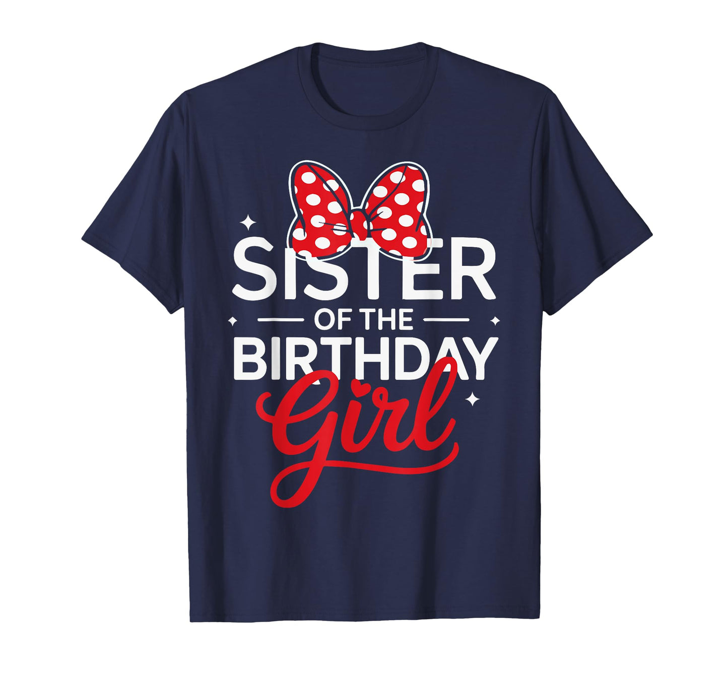 Sister Of The Birthday Girl Cute Pink Family Matching Bow T-Shirt