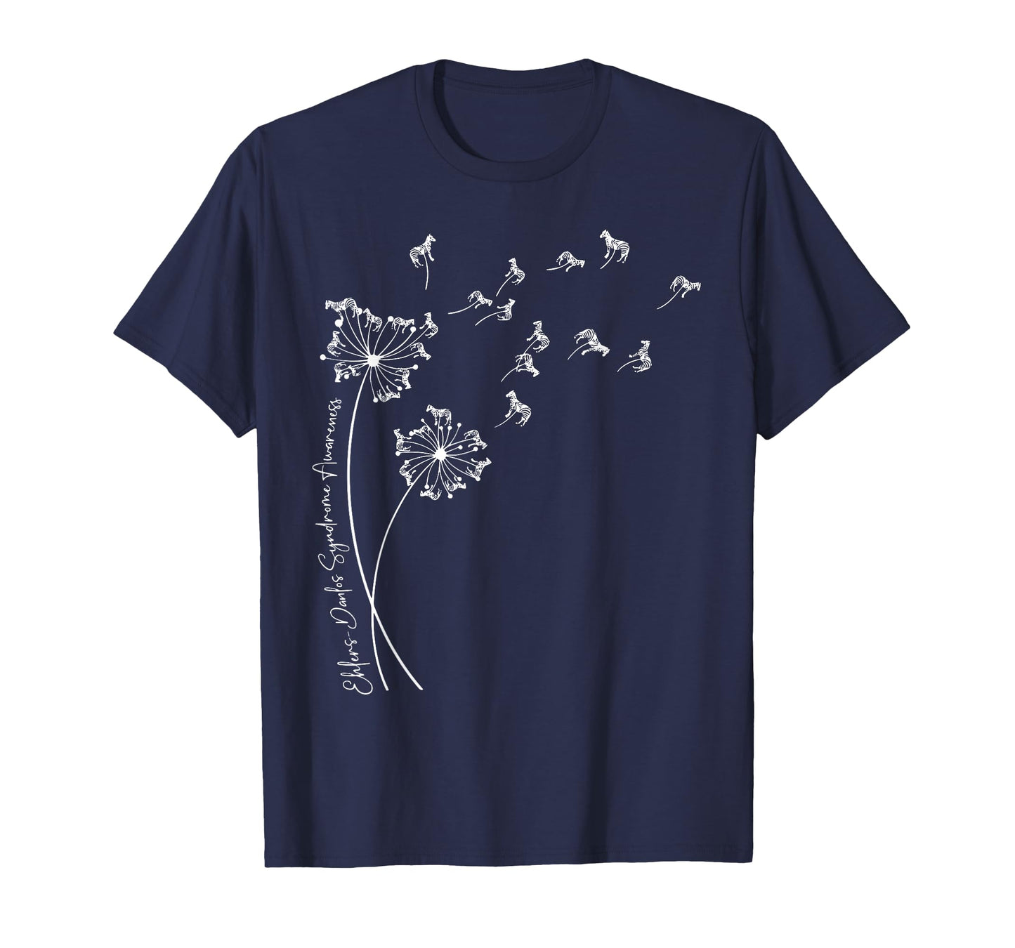 Ehlers Danlos Syndrome Zebra Dandelion EDS Awareness Support T-Shirt