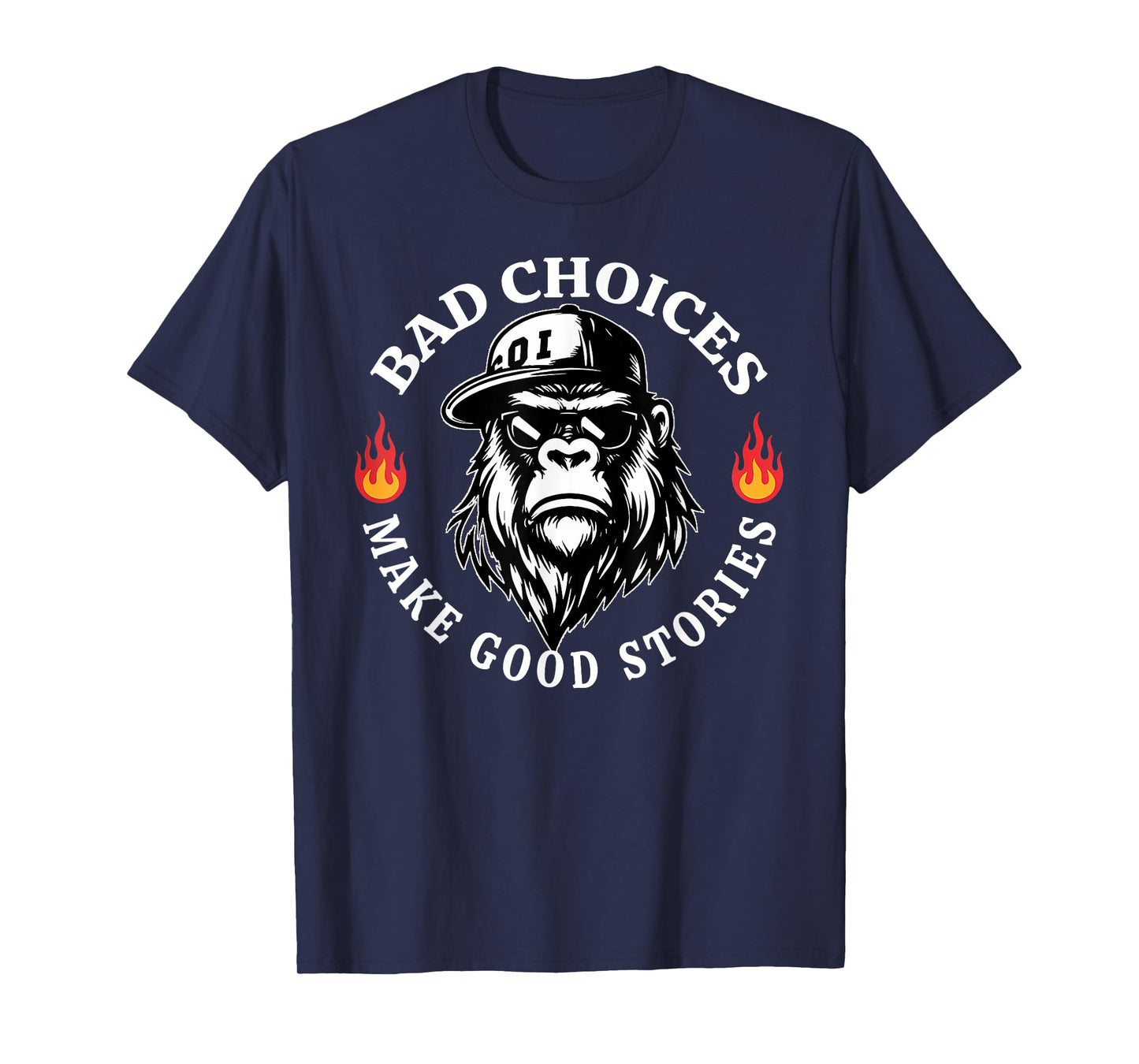 Bad Choices Make Good Stories Funny Monkey T-Shirt
