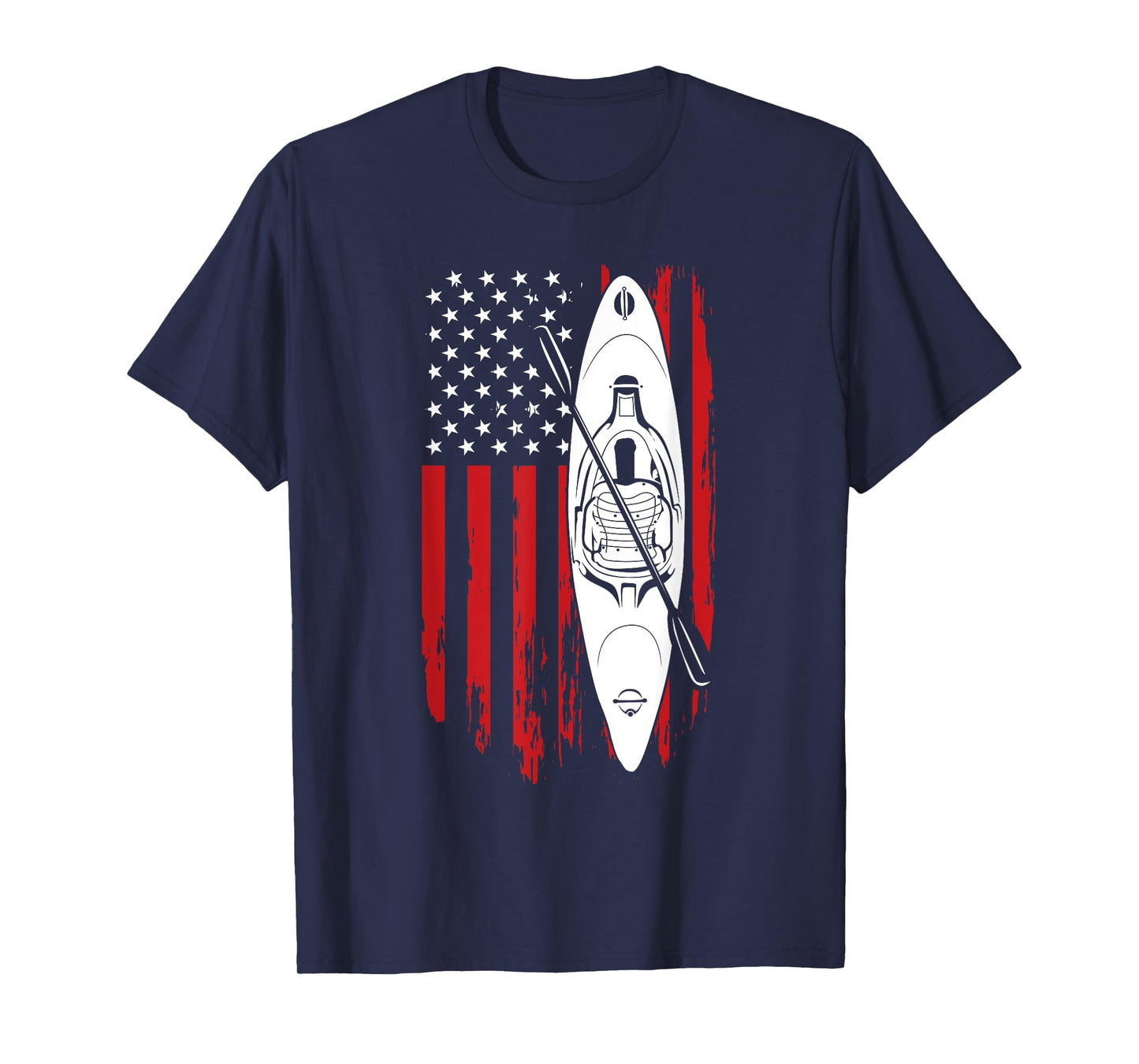 Kayak Paddle USA Flag American Kayaking 4th Of July Lovers T-Shirt