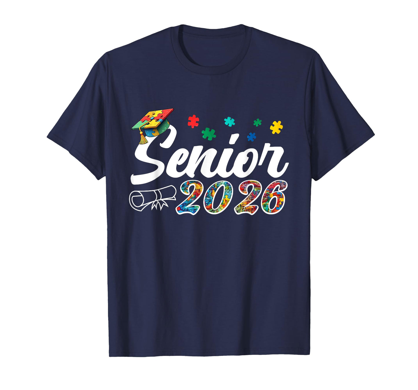 Autism Graduation Senior 2026 Puzzle Autistic Boys Girls T-Shirt