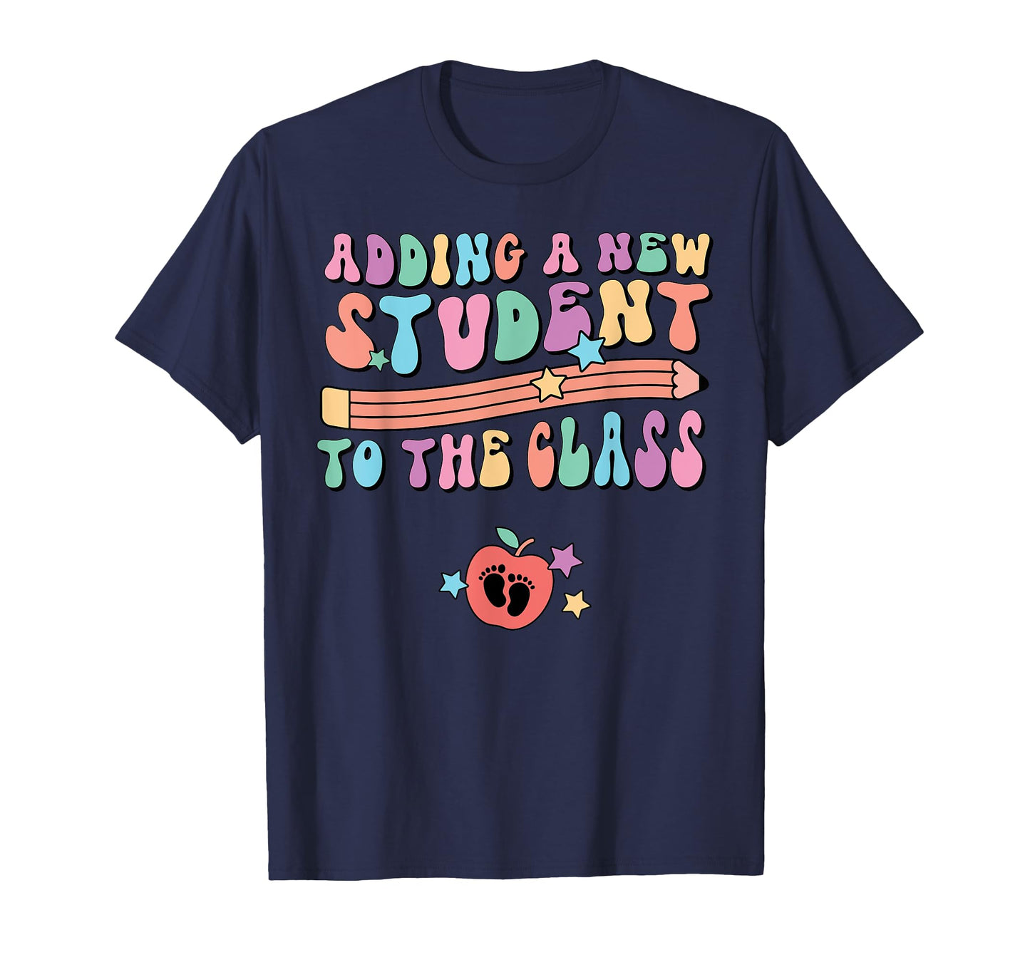 Retro Teacher Pregnancy Announcement New Student Baby Reveal T-Shirt