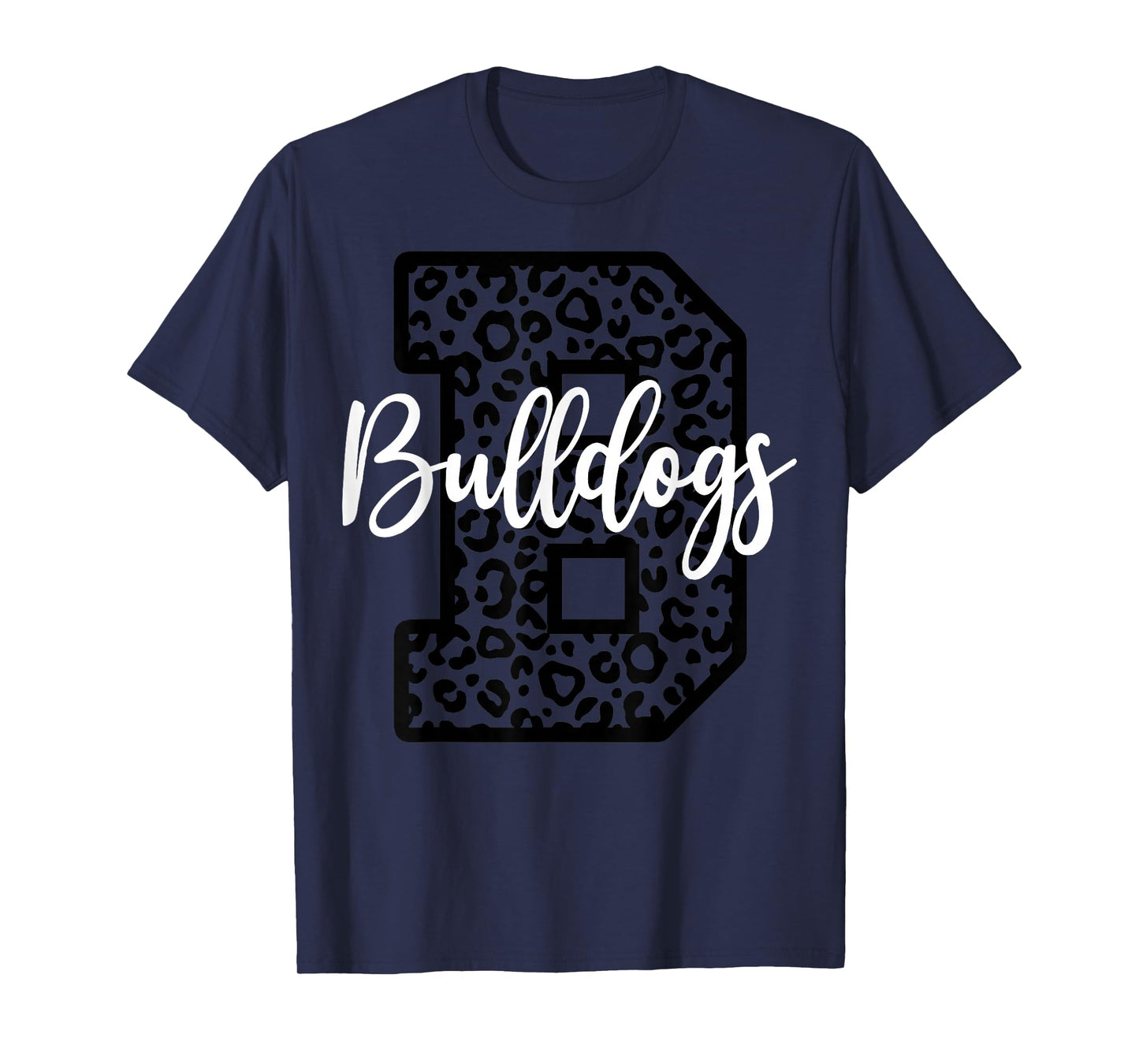 Bulldogs School Spirit Mascot Leopard Cheer Fan Game Day T-Shirt
