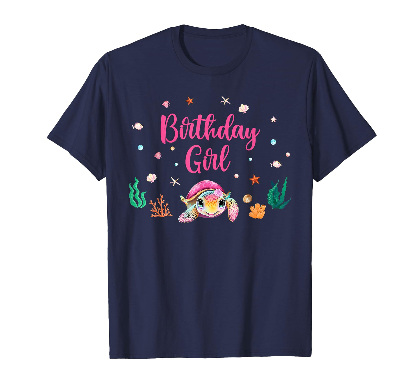 Birthday Girl Sea Turtle Theme Birthday Party Ocean Animals T-Shirt