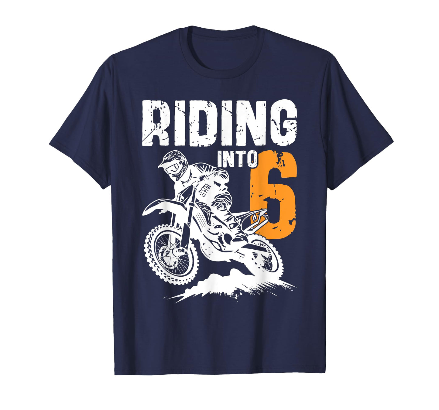 Riding Into 6 Years Old 6th Birthday Boy Dirt Bike Party T-Shirt