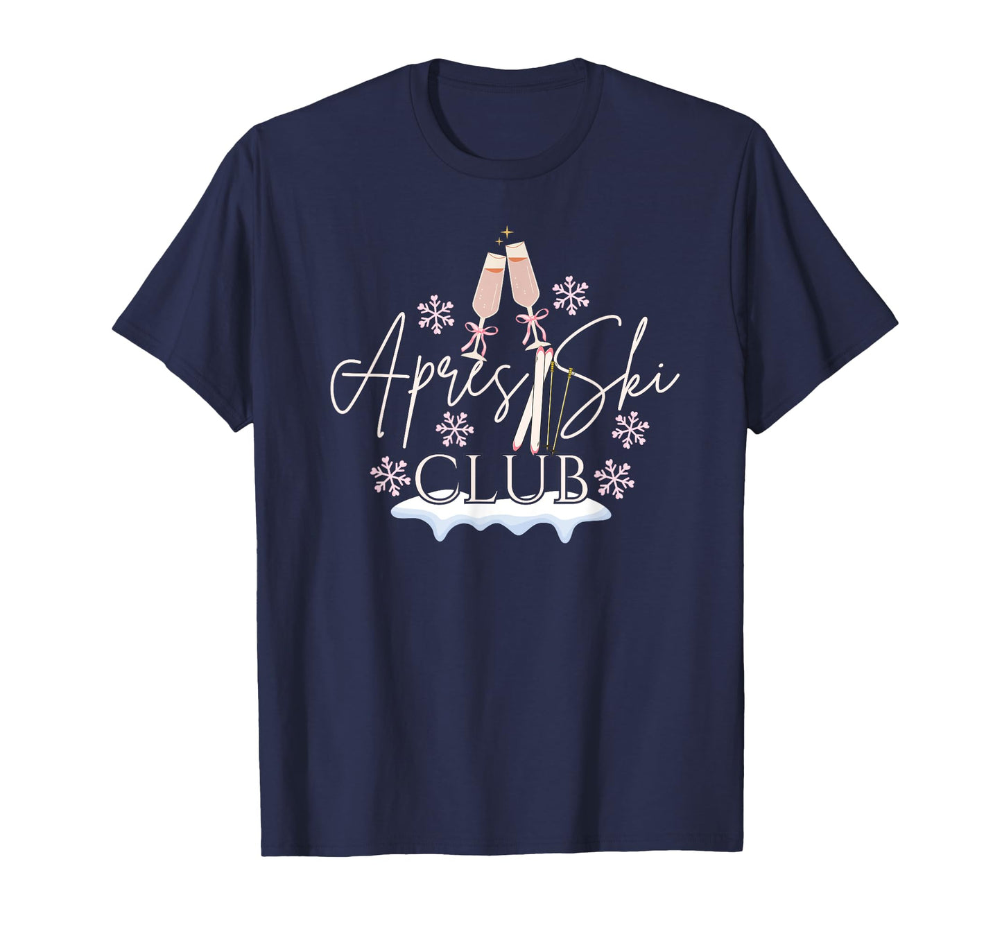 Apres Ski Club Drinking Girls Trip Coquette Matching Winter T-Shirt
