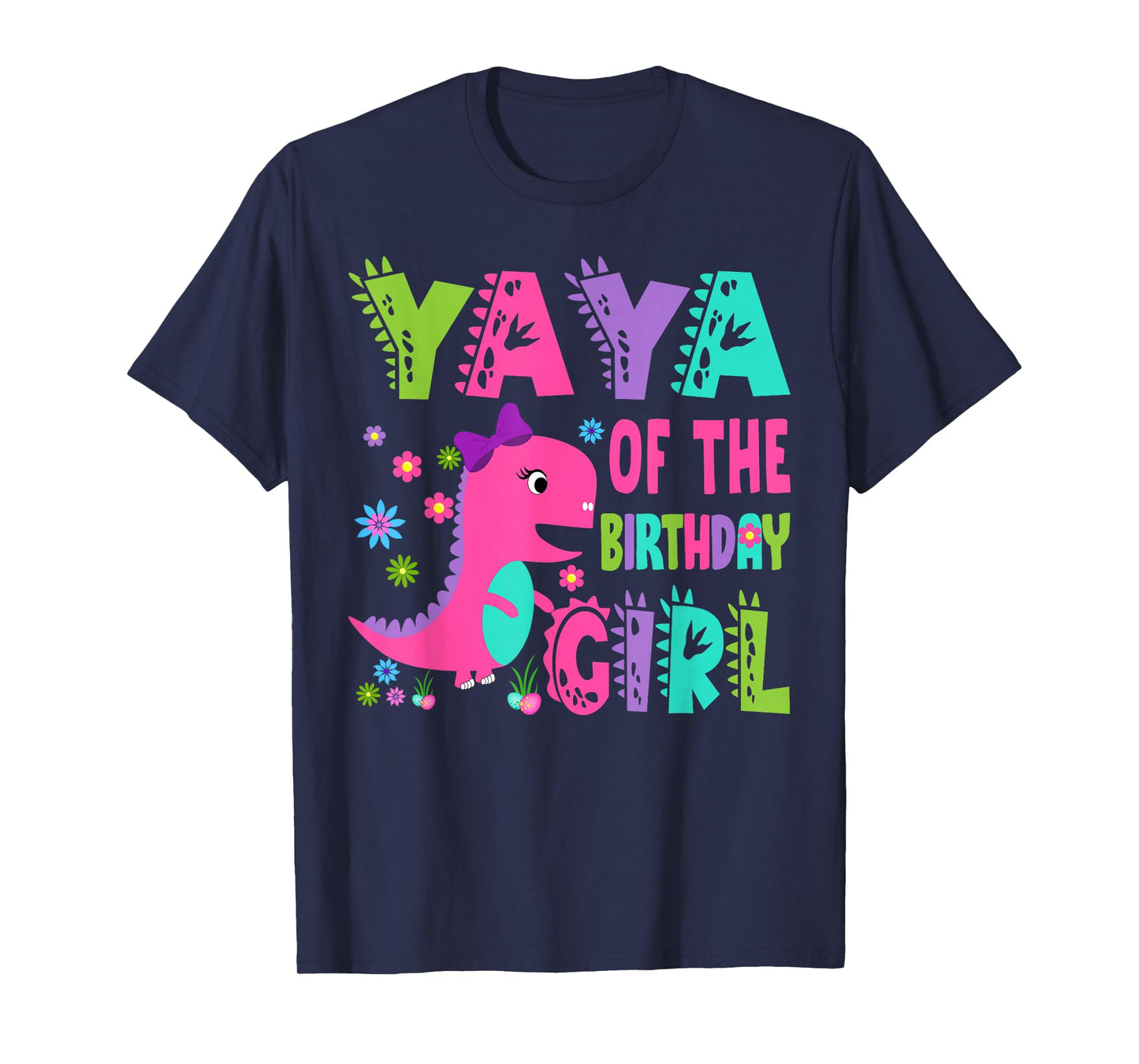 Yaya of The Birthday Girl Saurus Rex Dinosaur Party T-Shirt