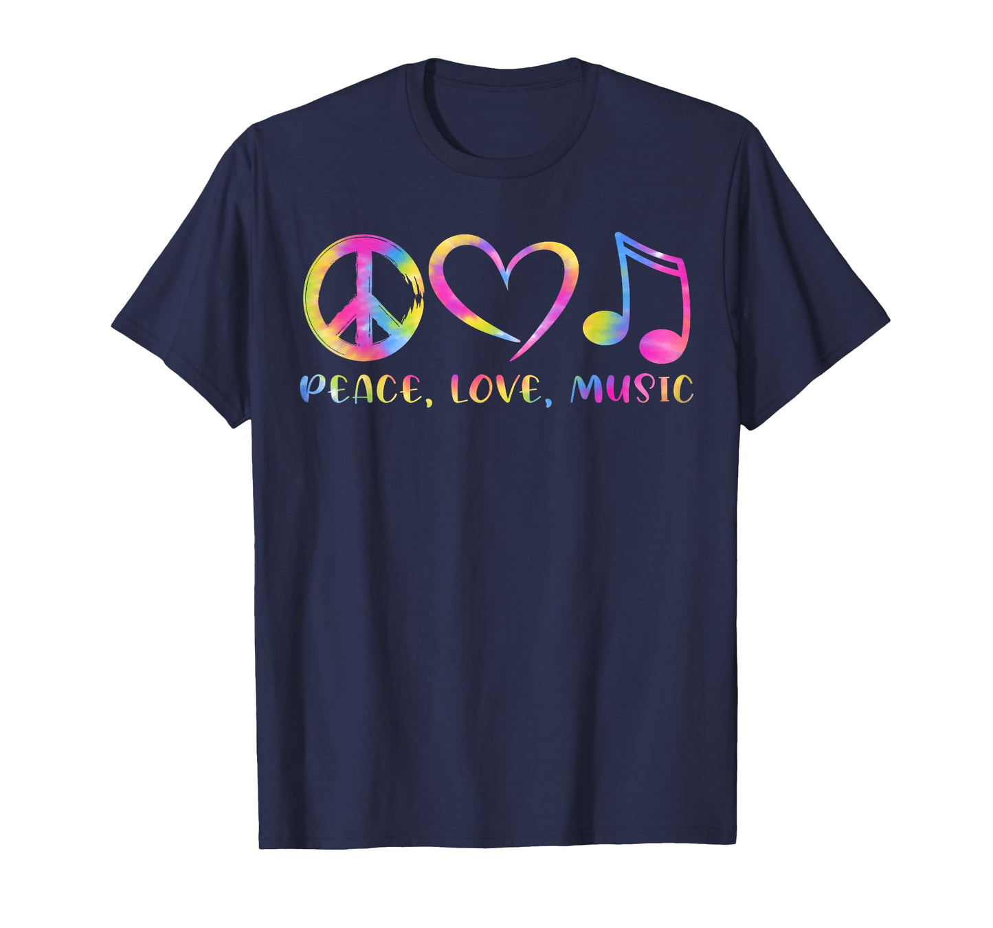 Cool Peace Love Music Tie Dye Men Women Kids T-Shirt