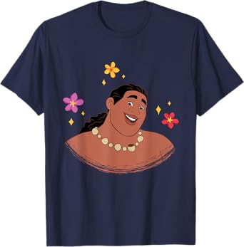 Disney Moana 2 Big Face Moni Tropical Flowers Costume T-Shirt
