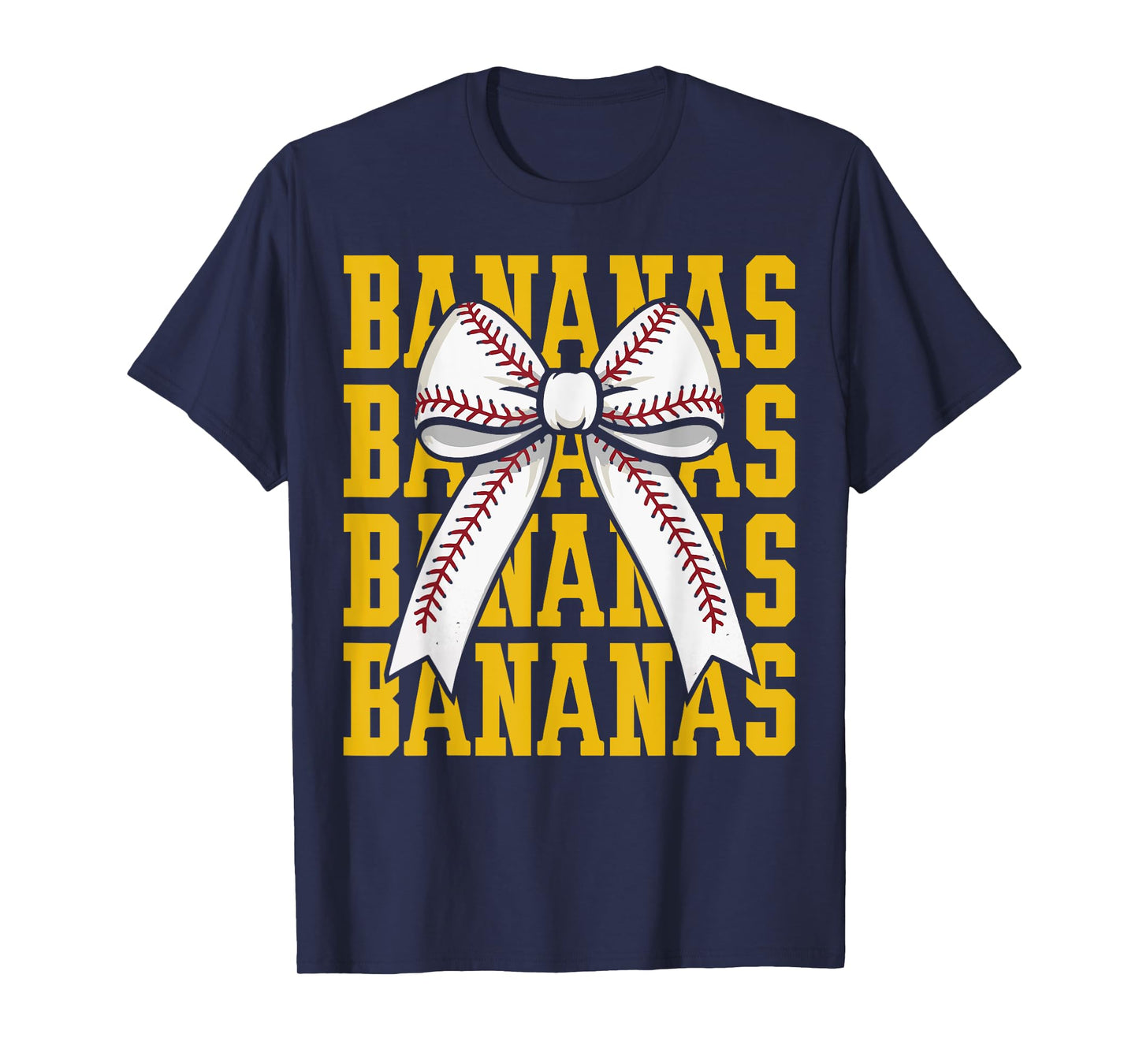 Retro Bananas Last Name Coquette Bow Women Girls Kids T-Shirt