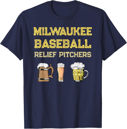 Classic Milwaukee Baseball & Beer Fan Retro Wisconsin T-Shirt