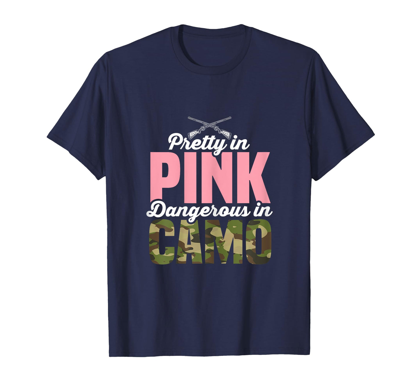 Funny Hunting Lover Pink Camo Graphic Women Hunting T-Shirt