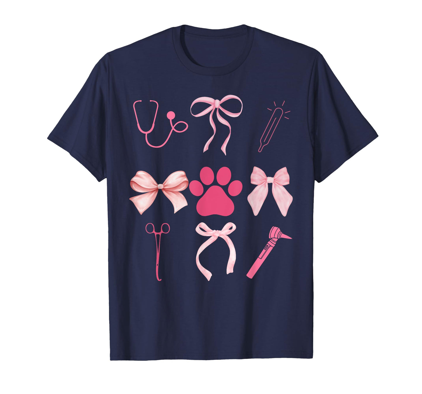 Coquette Bow Veterinary Medicine Vet Tech Technician Vet Med T-Shirt