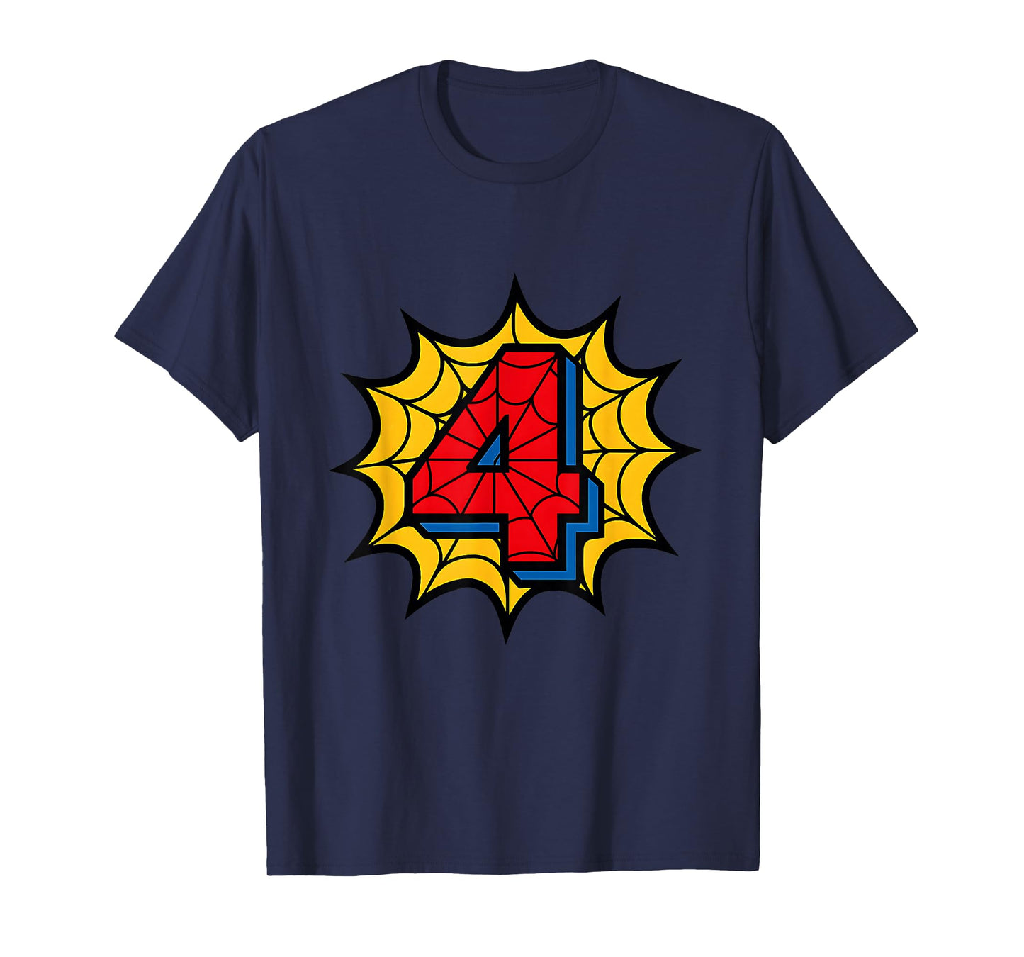 Kids 4th Birthday Spider Theme Party 4 Year Old Boys Youth T-Shirt