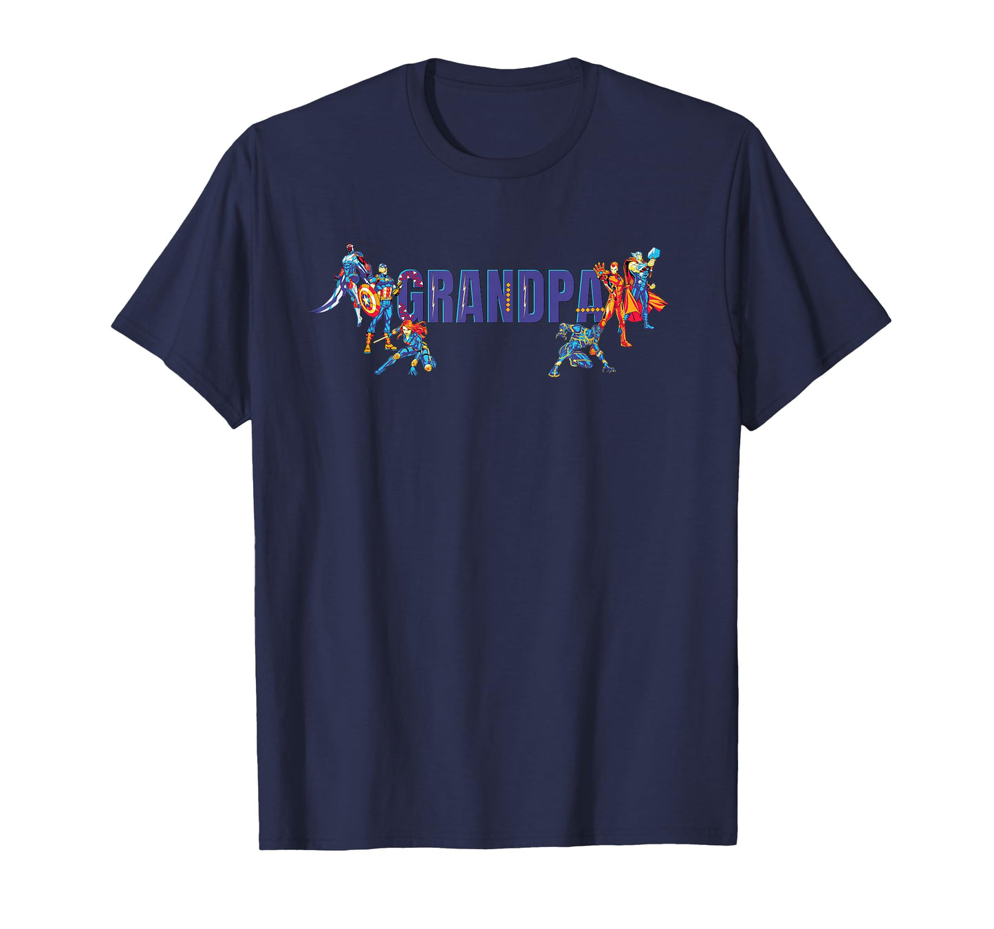 Marvel Super Heroes Avengers Family Vacation Trip Grandpa T-Shirt