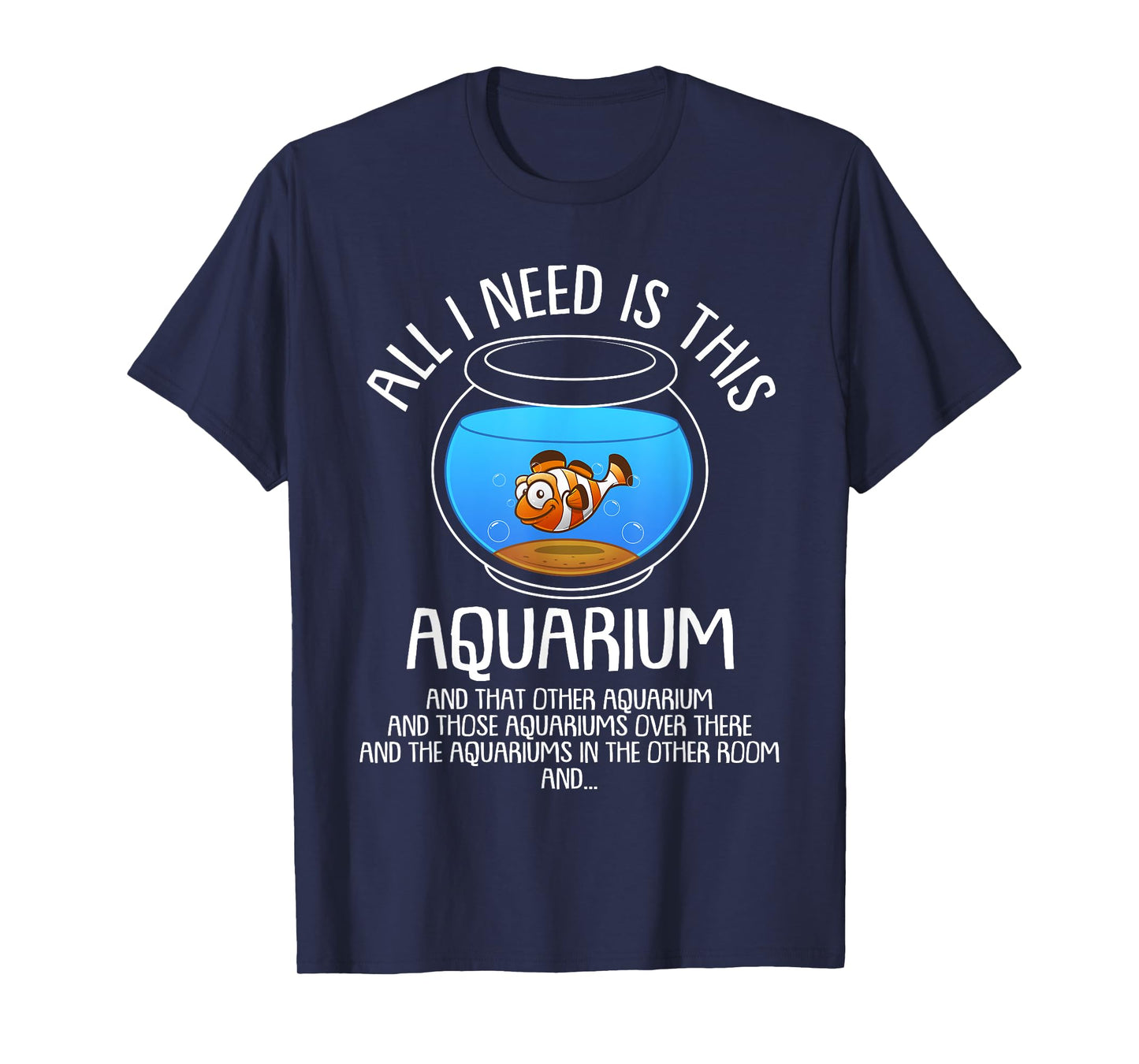 Aquarium Art For Men Women Fish Keeper Coral Fish Tank Lover T-Shirt