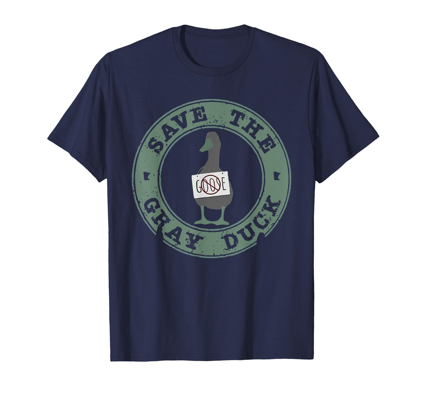 Save The Gray Duck Funny Animals Christmas Farm Lover Goose T-Shirt