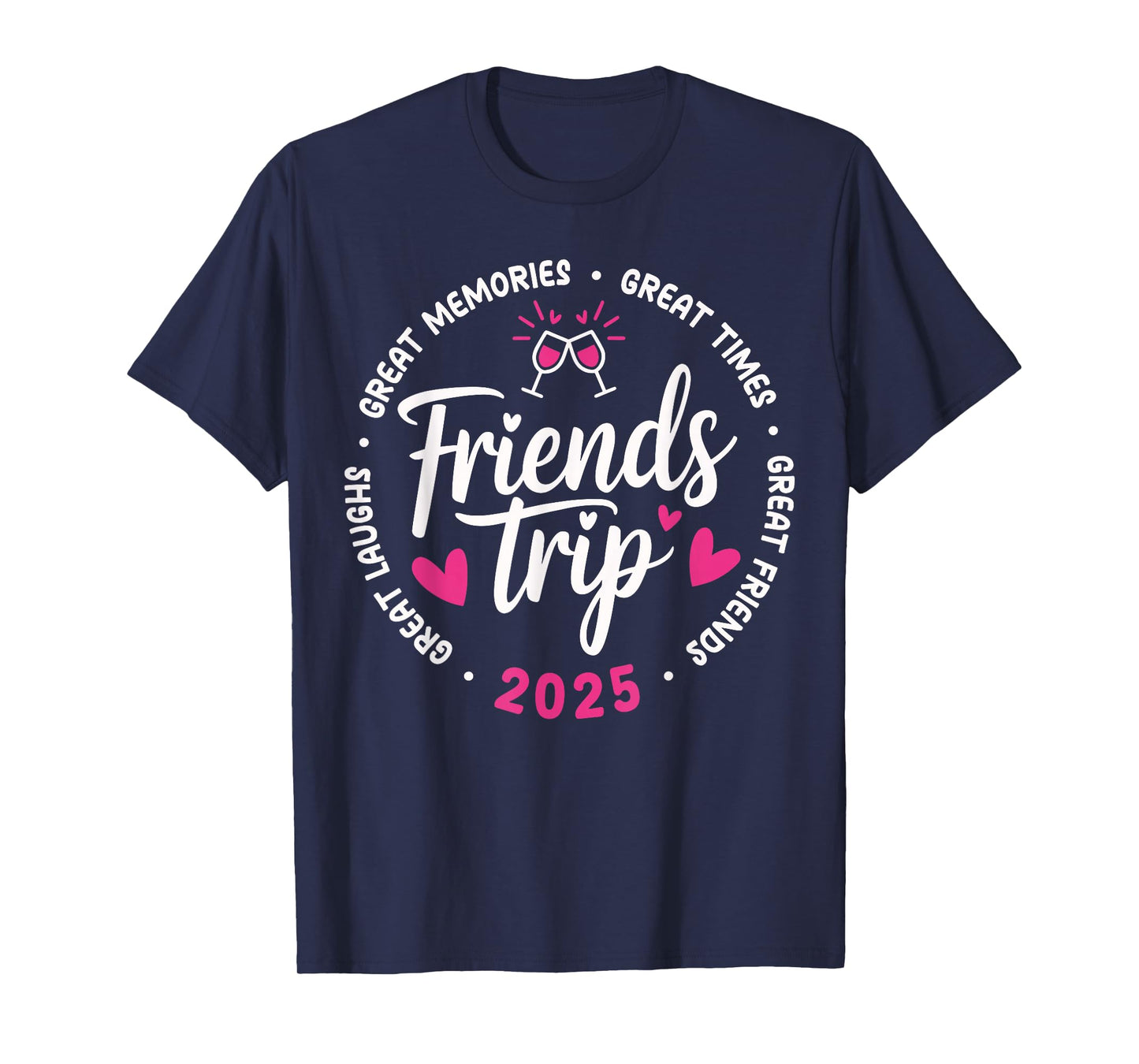 2025 Friends Trip Design Tee Unisex Vacation T-Shirt Black Small