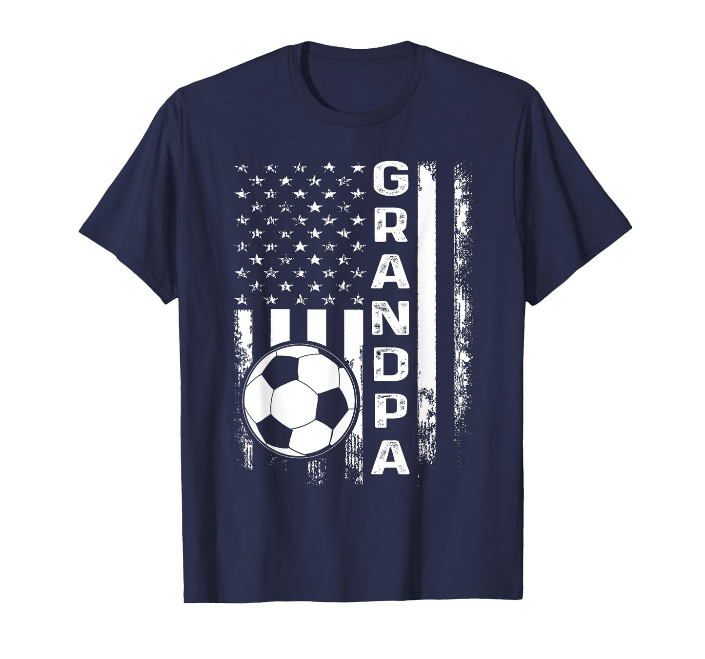 Soccer Grandpa American Flag Vintage Christmas Xmas Women Kids Men T-Shirt