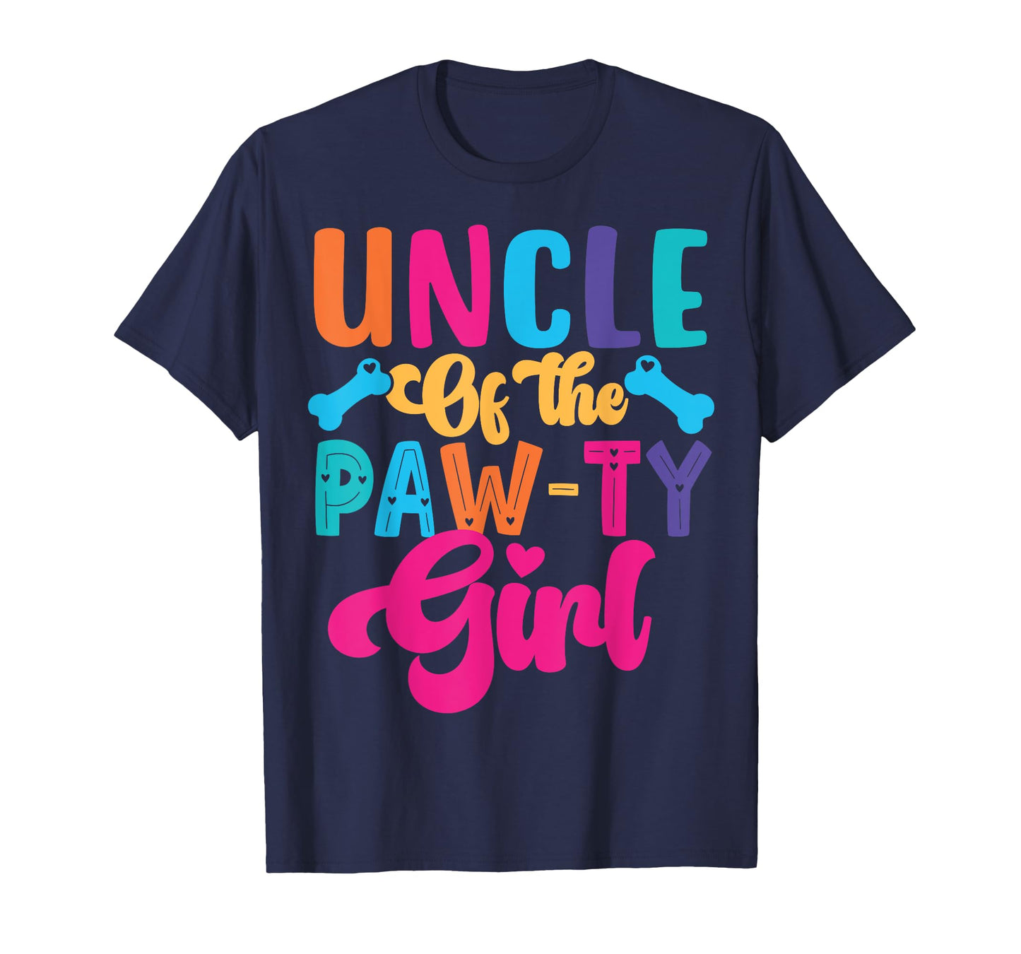 Uncle Of The Birthday Girl Dog Paw Family Matching Party T-Shirt