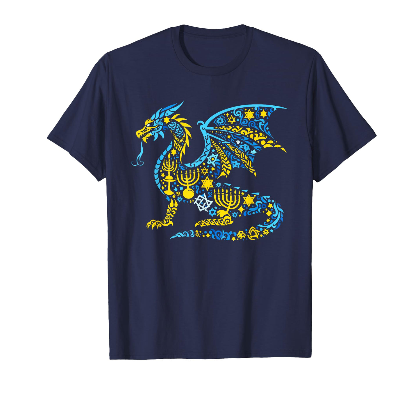 Dragon Menorah Dreidel Jewish Hanukkah Womens Mens Kids T-Shirt