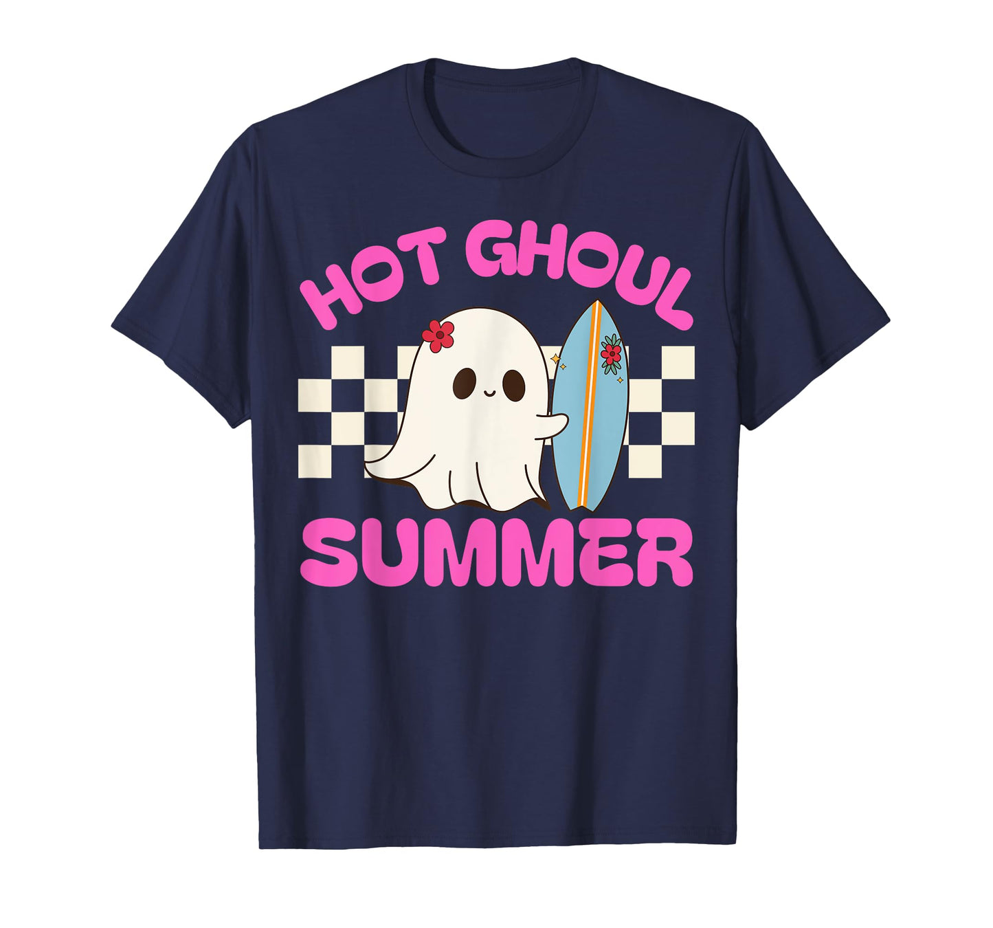 Funny Hot Ghoul Summer Ghost Spooky Beach Halloween Men Women T-Shirt