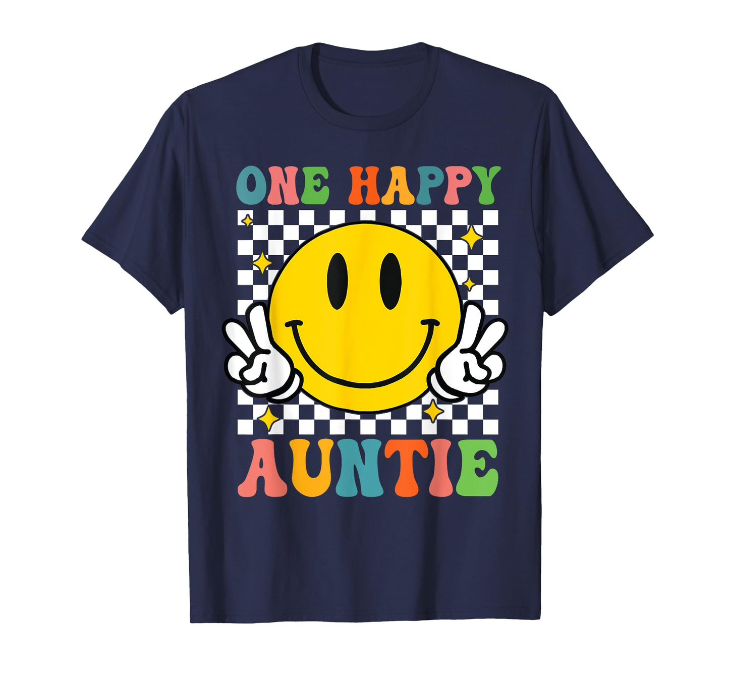 One Happy Dude Auntie happy face 1st Birthday Family T-Shirt