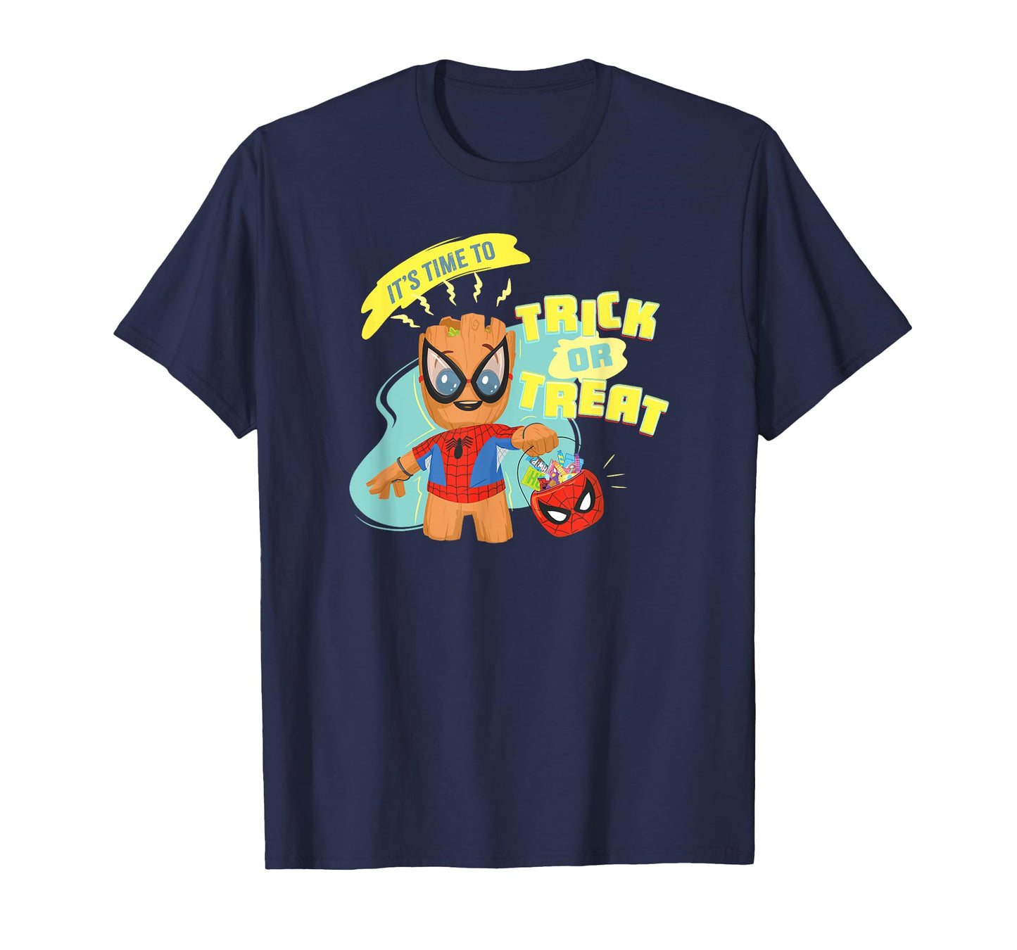 Marvel Groot in Spider-Man Costume Trick or Treat Halloween T-Shirt