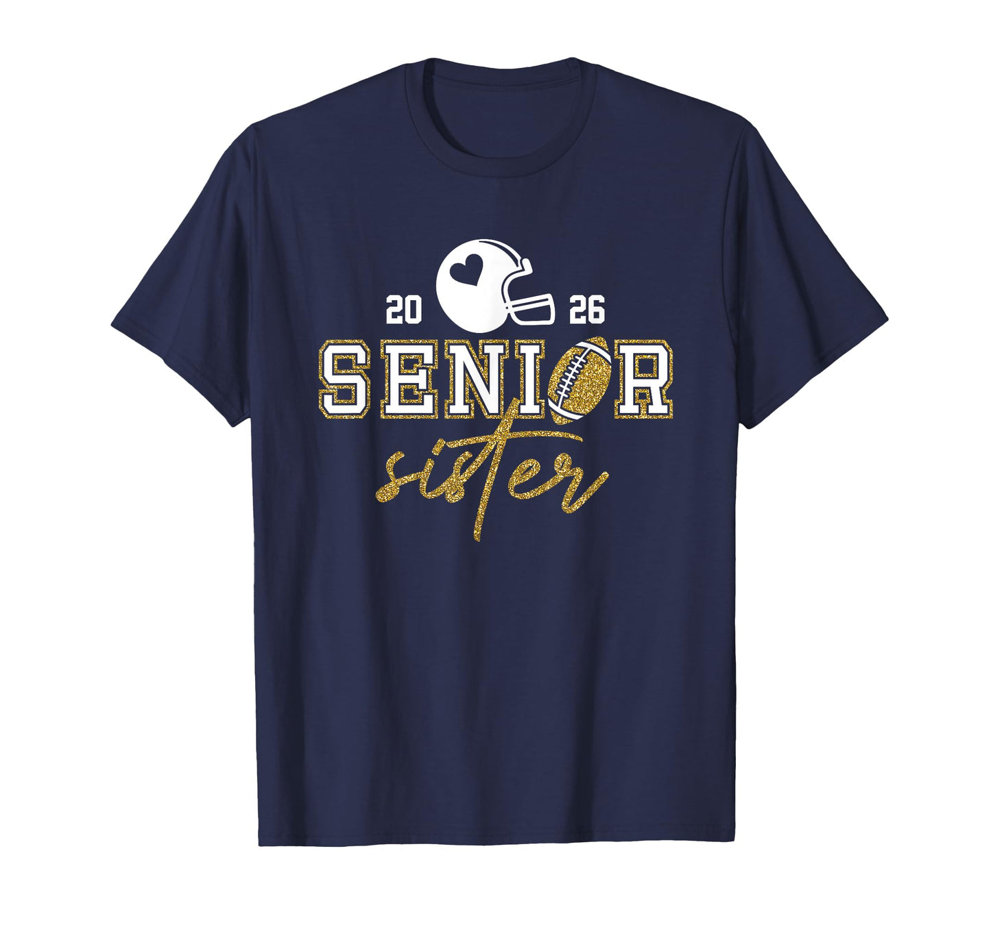 American Football Sister Senior Class of 2026 Family T-Shirt