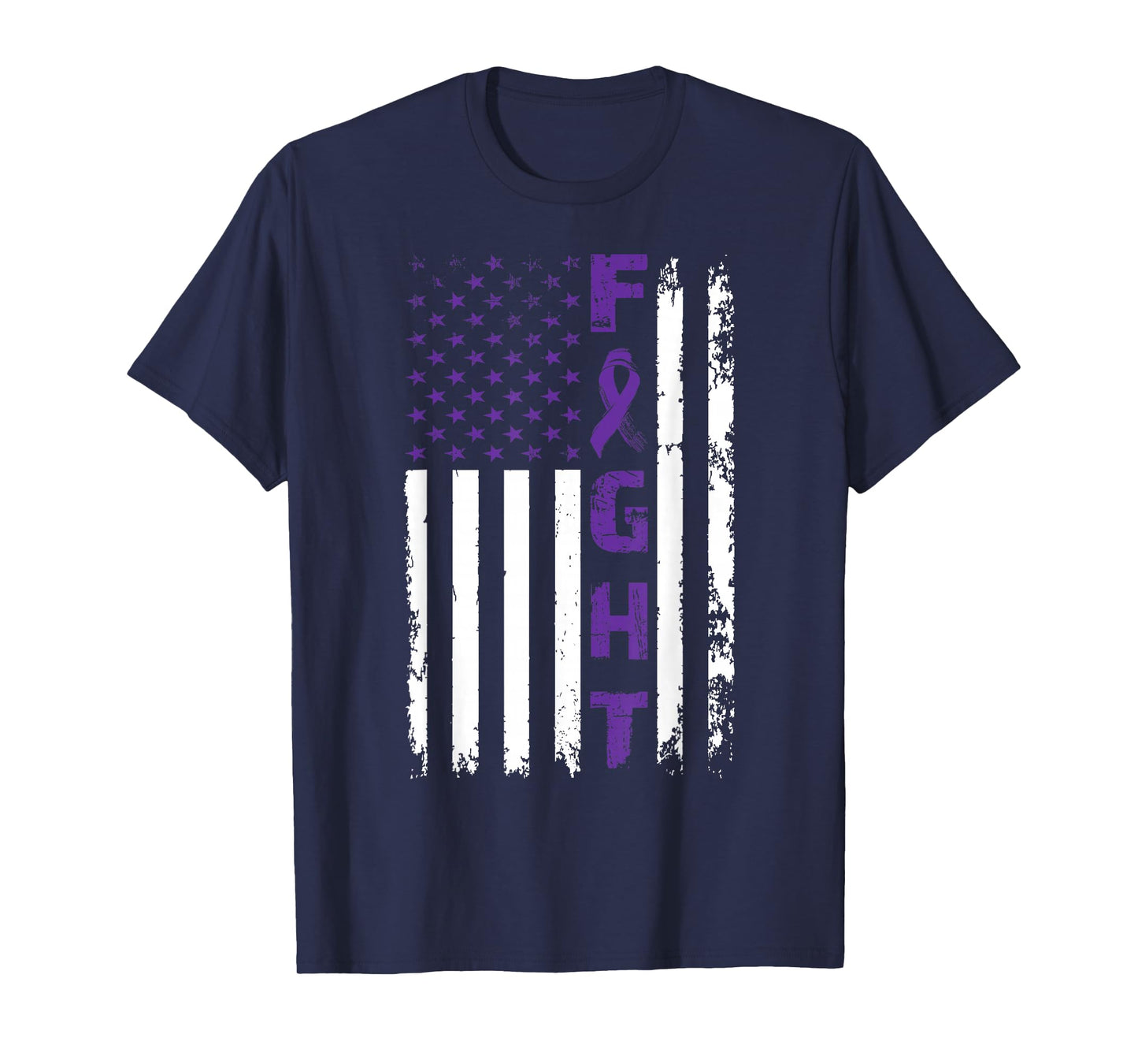 Fight Alzheimer's Dementia Awareness American Flag T-Shirt