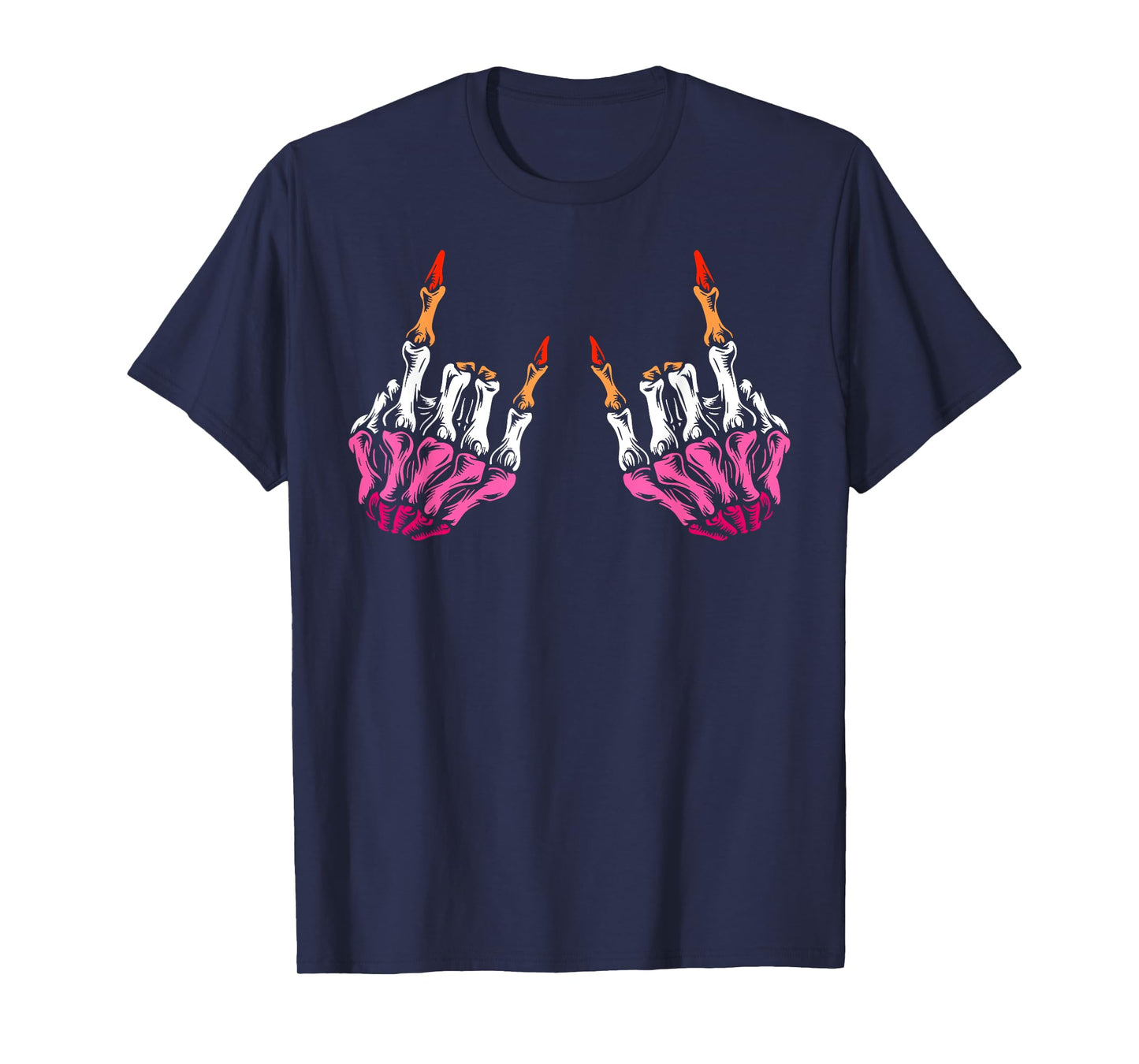 Skeleton Rock Hand LGBT-Q Cool Lesbian Pride Color Flag T-Shirt