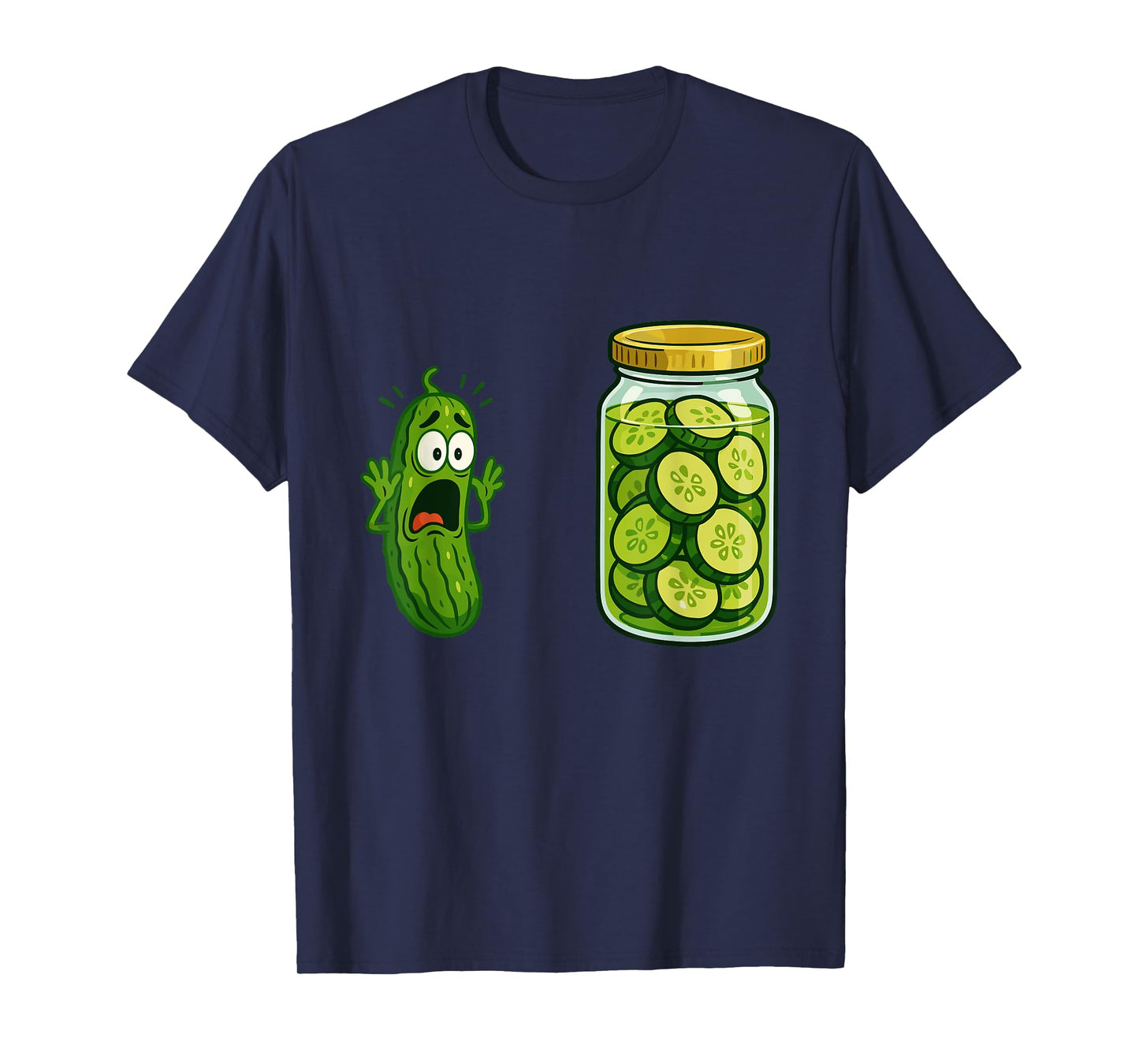 Funny Screaming Pickle jar Cucumber Joke Meme Humor T-Shirt