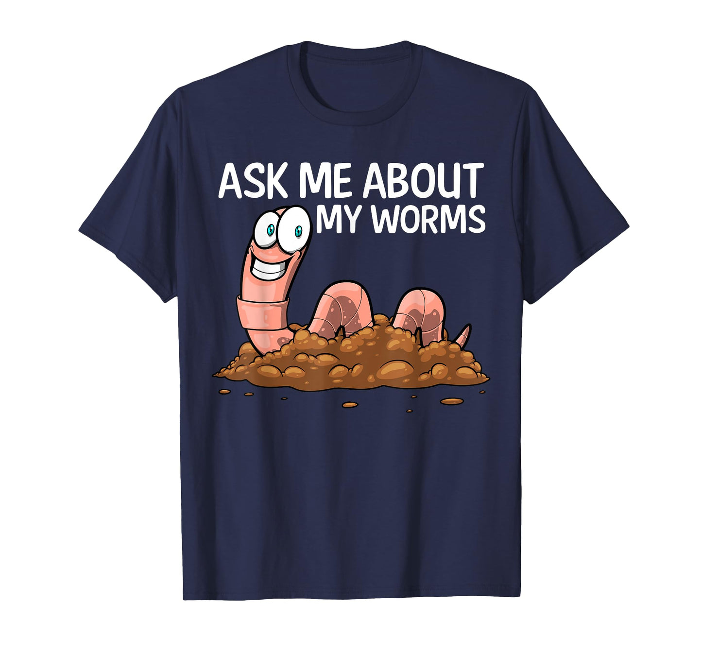 Funny Worm Art For Men Women Worm Farming Composting Casting T-Shirt
