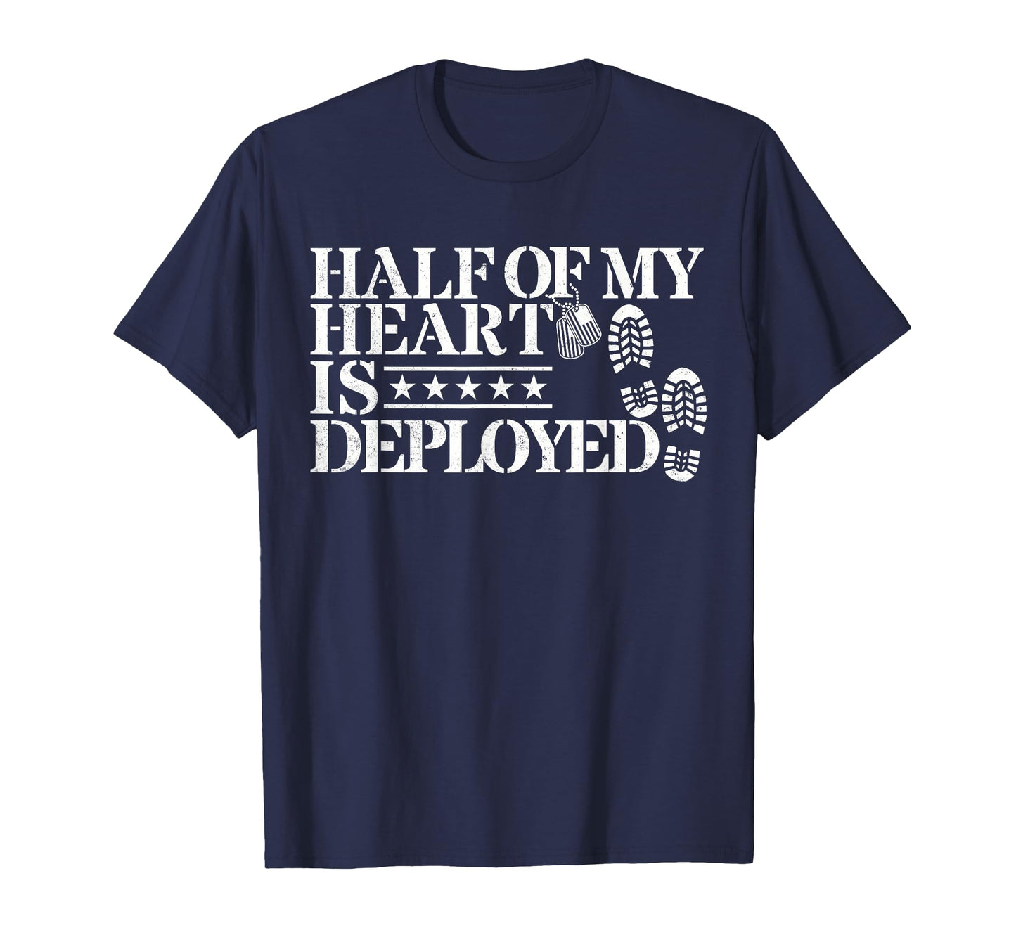 Half Of My Heart Is Deployed Husband Wife Deployment Gifts T-Shirt