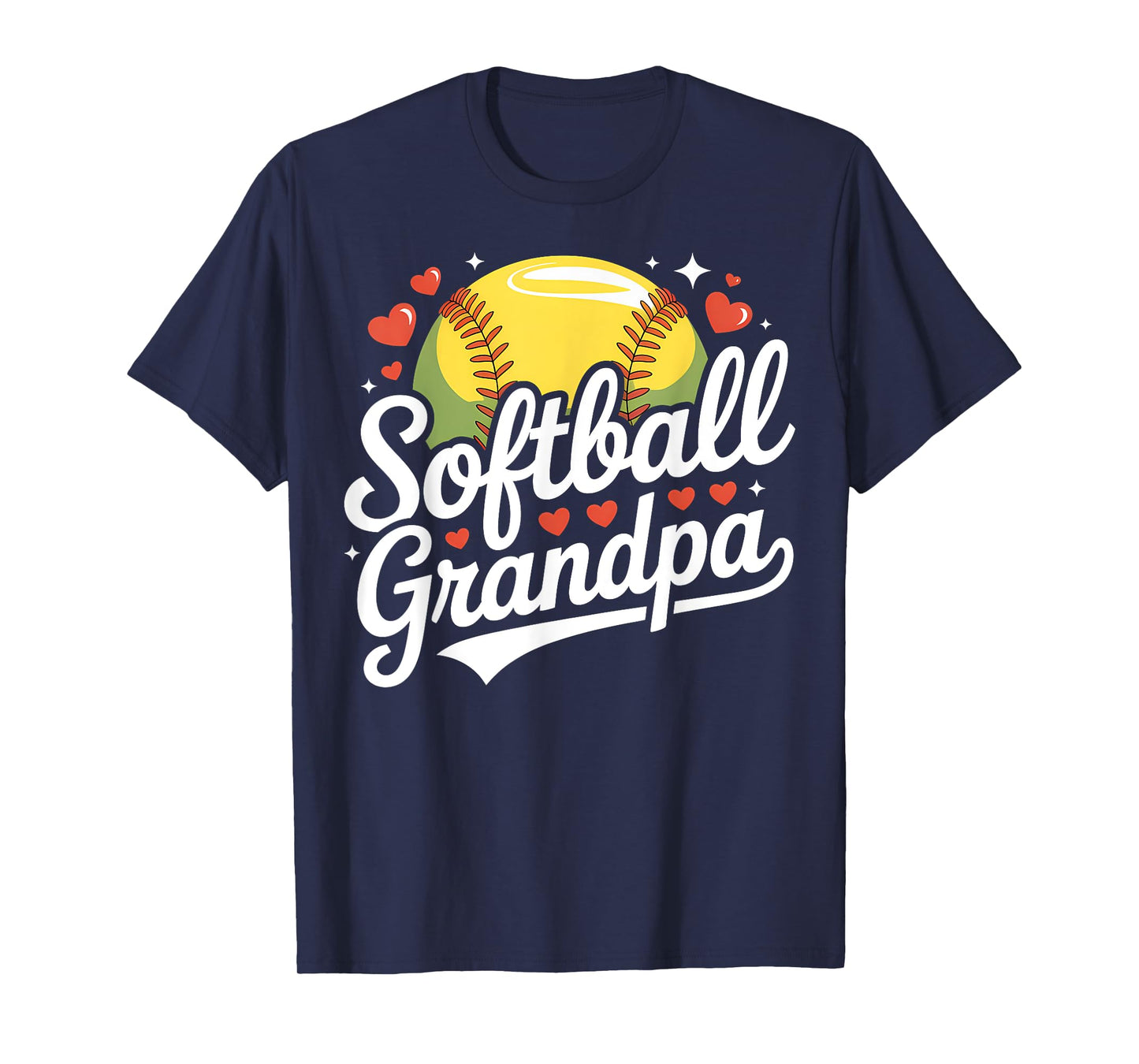 Softball Grandpa Fastpitch Softball Grandparents Men's T-Shirt
