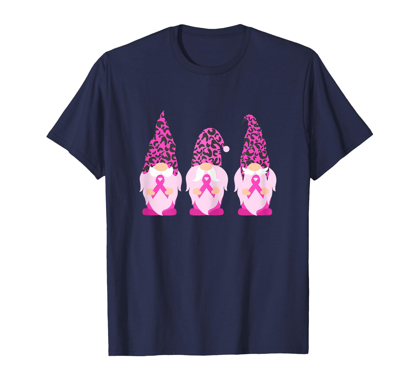 Gnomes Holding Pink Ribbon | Breast Cancer T-Shirt