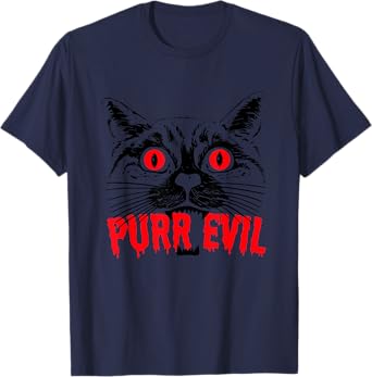 Purr Evil Satanic Cat Spooky design for Halloween T-Shirt