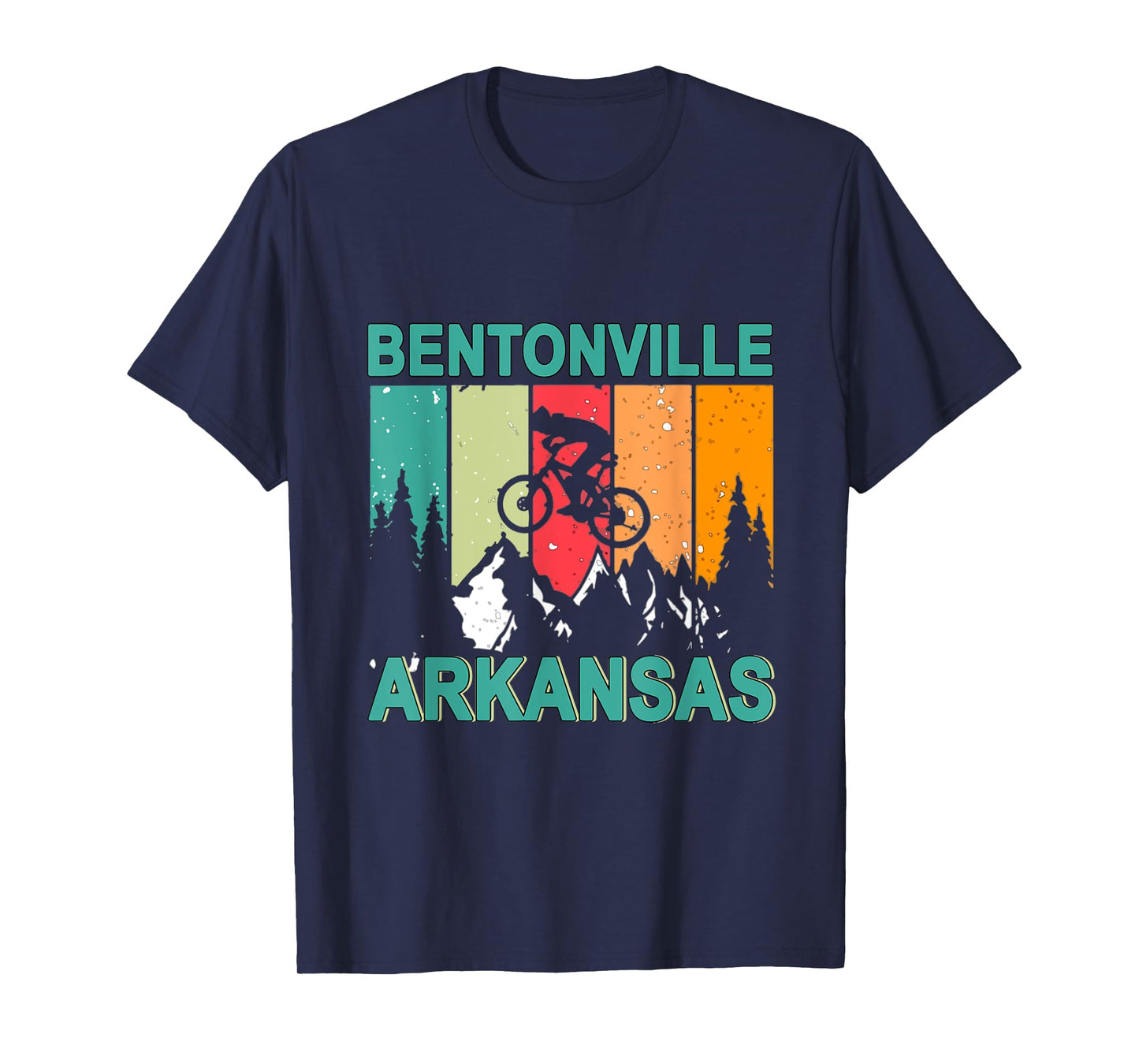 Bentonville Arkansas Vintage Retro 70s Mountain Biking T-Shirt