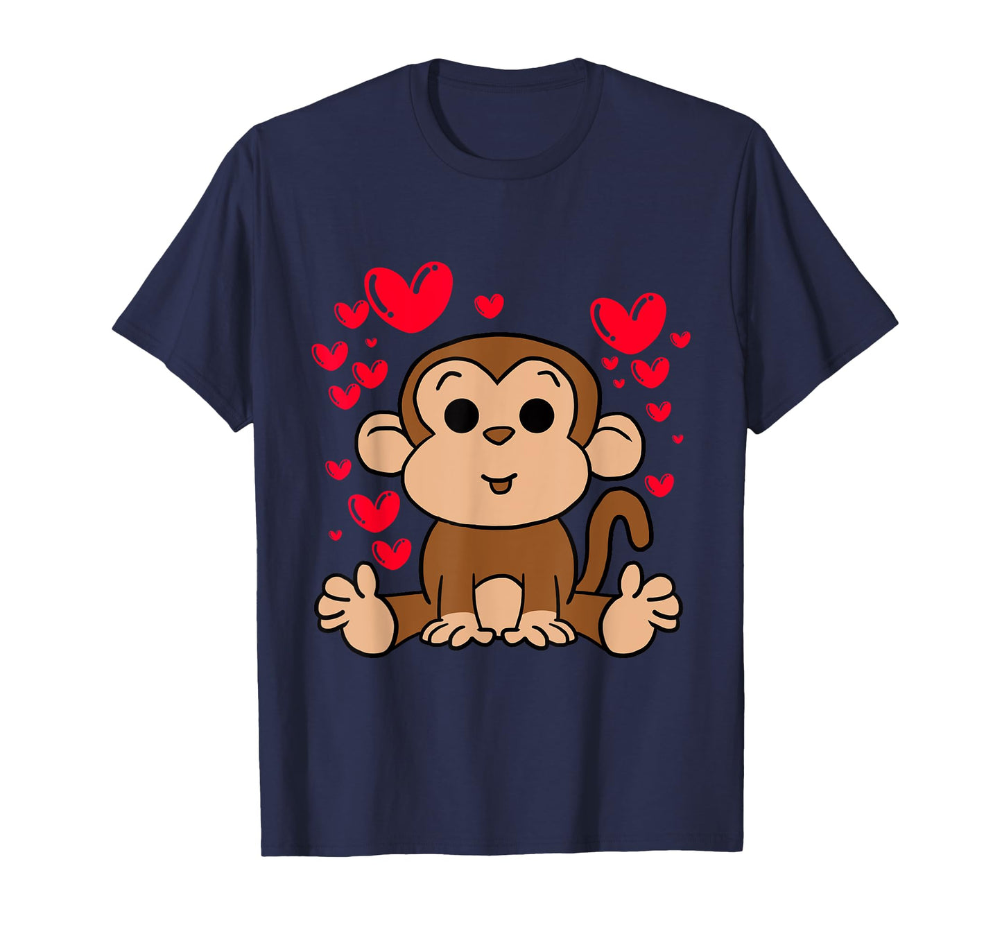 Monkey Love Valentines Day Cute Hearts Romantic Animals T-Shirt