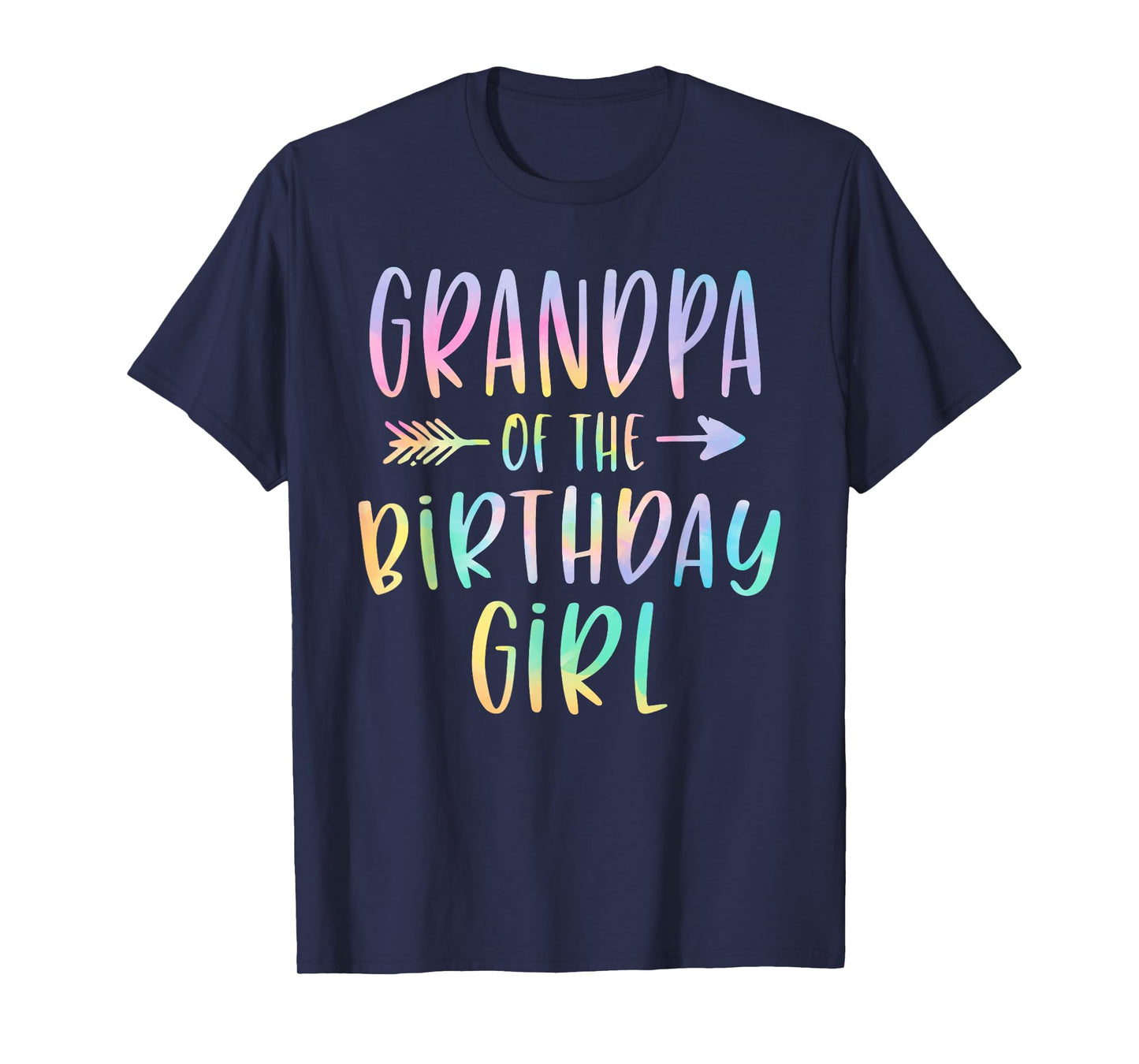 Grandpa of the Birthday Girl Tie Dye Colorful Bday T-Shirt