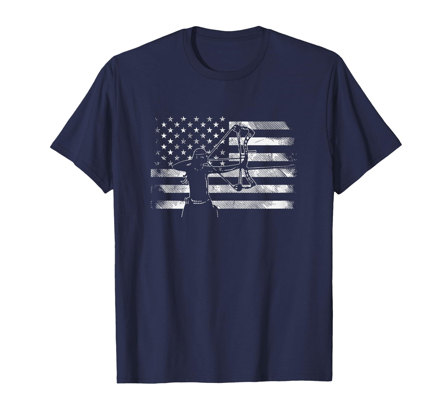 American Flag Archer Girl Archery Bow Hunting USA Women Gift T-Shirt